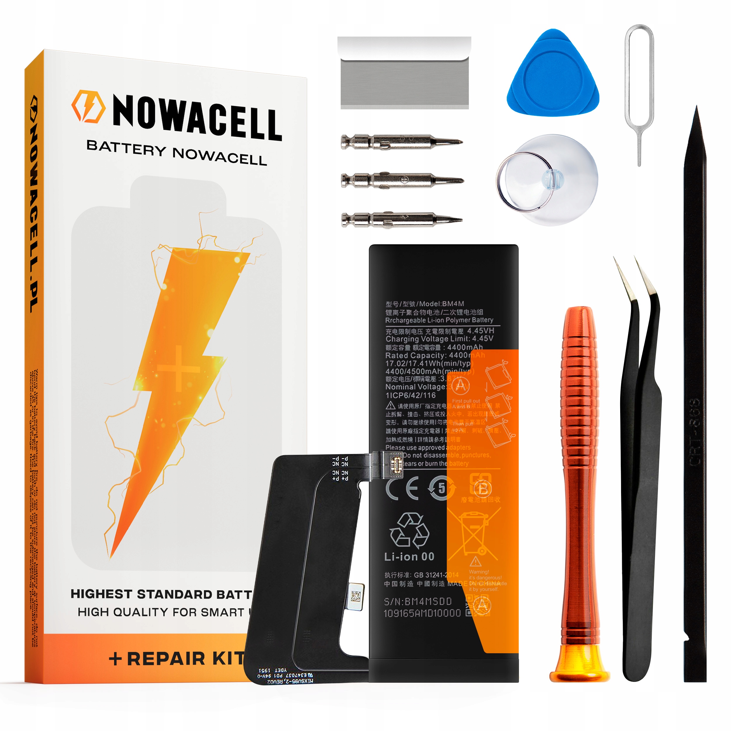 Bateria BM4M do Xiaomi Mi 10 Pro, 4500 mAh, Zestaw Naprawczy