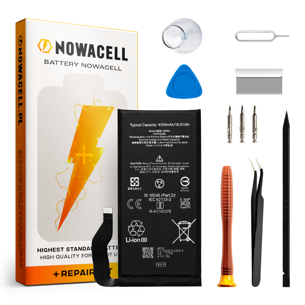 Zestaw Bateria GZE8U do Google Pixel 7 4335 mAh Akumulator NOWACELL