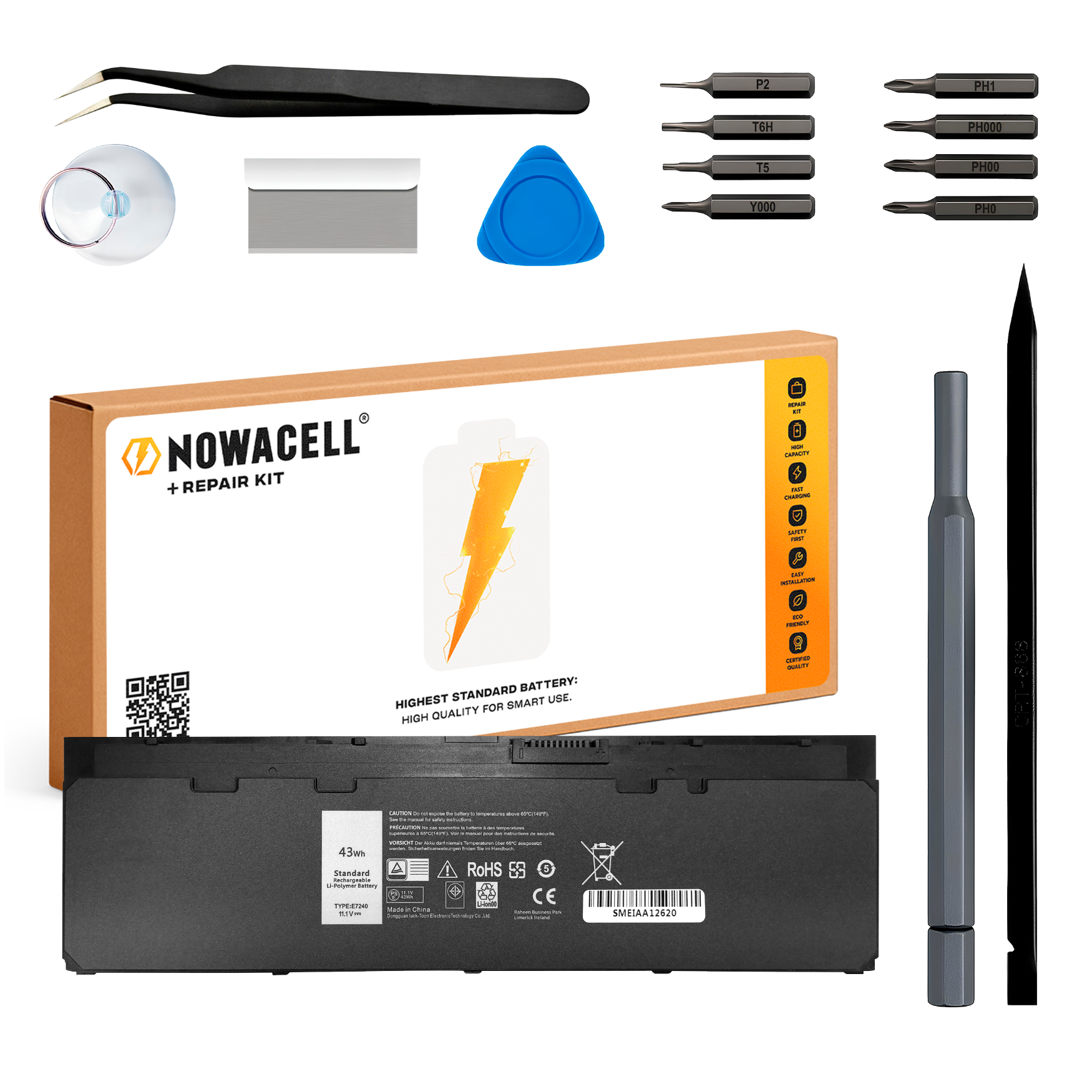 Bateria E7240 WD52H do Dell Latitude E7240 E7250 451-BBFX GVD76 11.1V 43 Wh