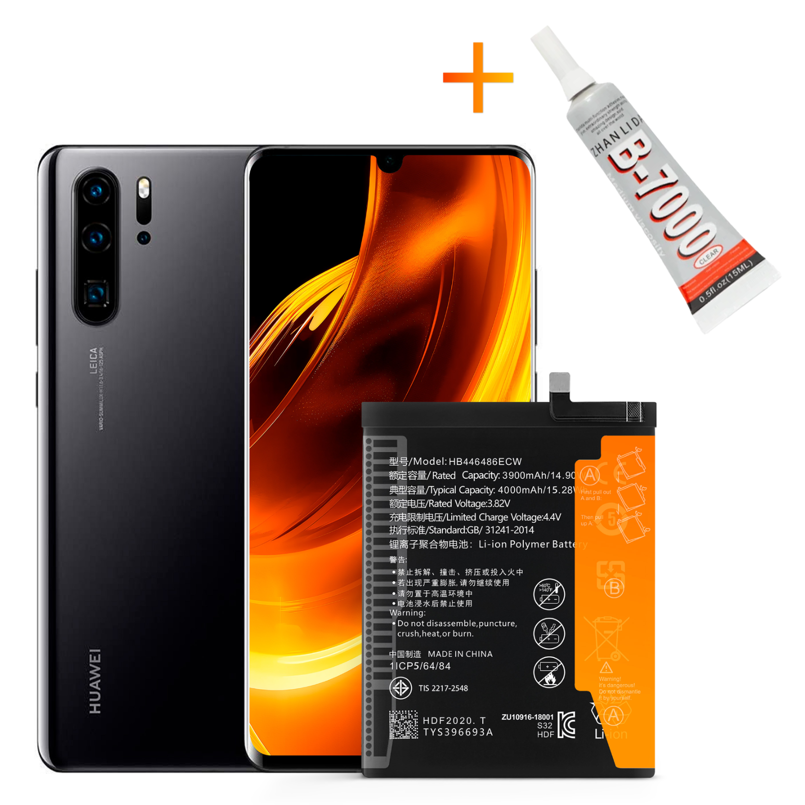 Bateria HB446486ECW + KLEJ B7000 do Huawei Y9S P20 Lite 4000 mAh Akumulator