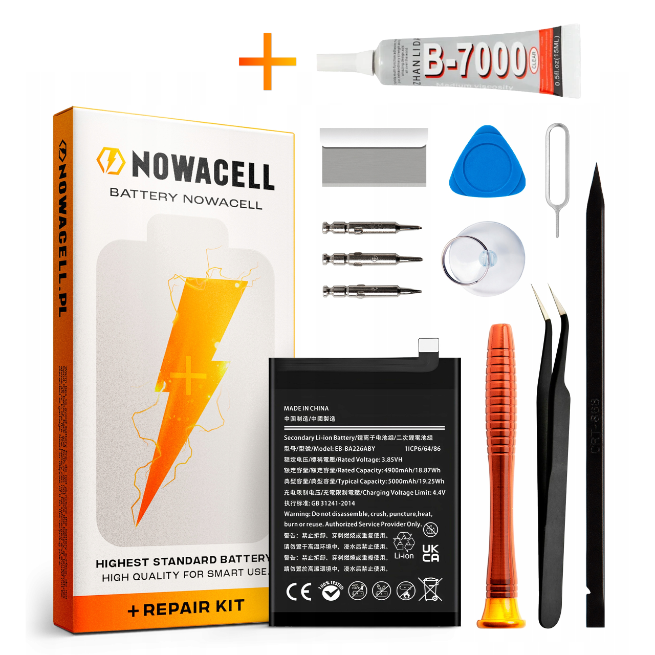 Zestaw Bateria EB-BA226ABY + KLEJ do Samsung Galaxy A22 5G Zestaw 5000 mAh