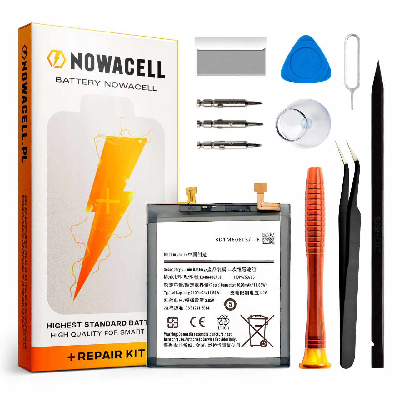 Zestaw Bateria EB-BA405ABE + KLEJ B7000 do Samsung A40 3100 mAh Akumulator