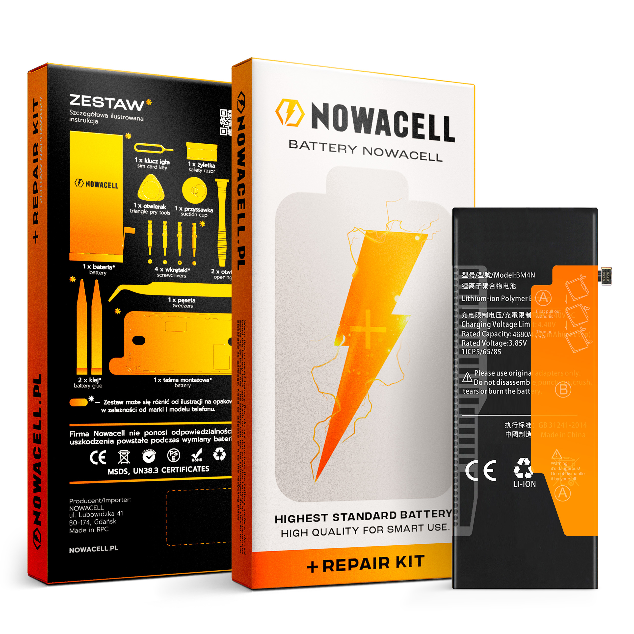 Bateria BM4N do Xiaomi MI 10, 4780mAh, Zestaw Naprawczy