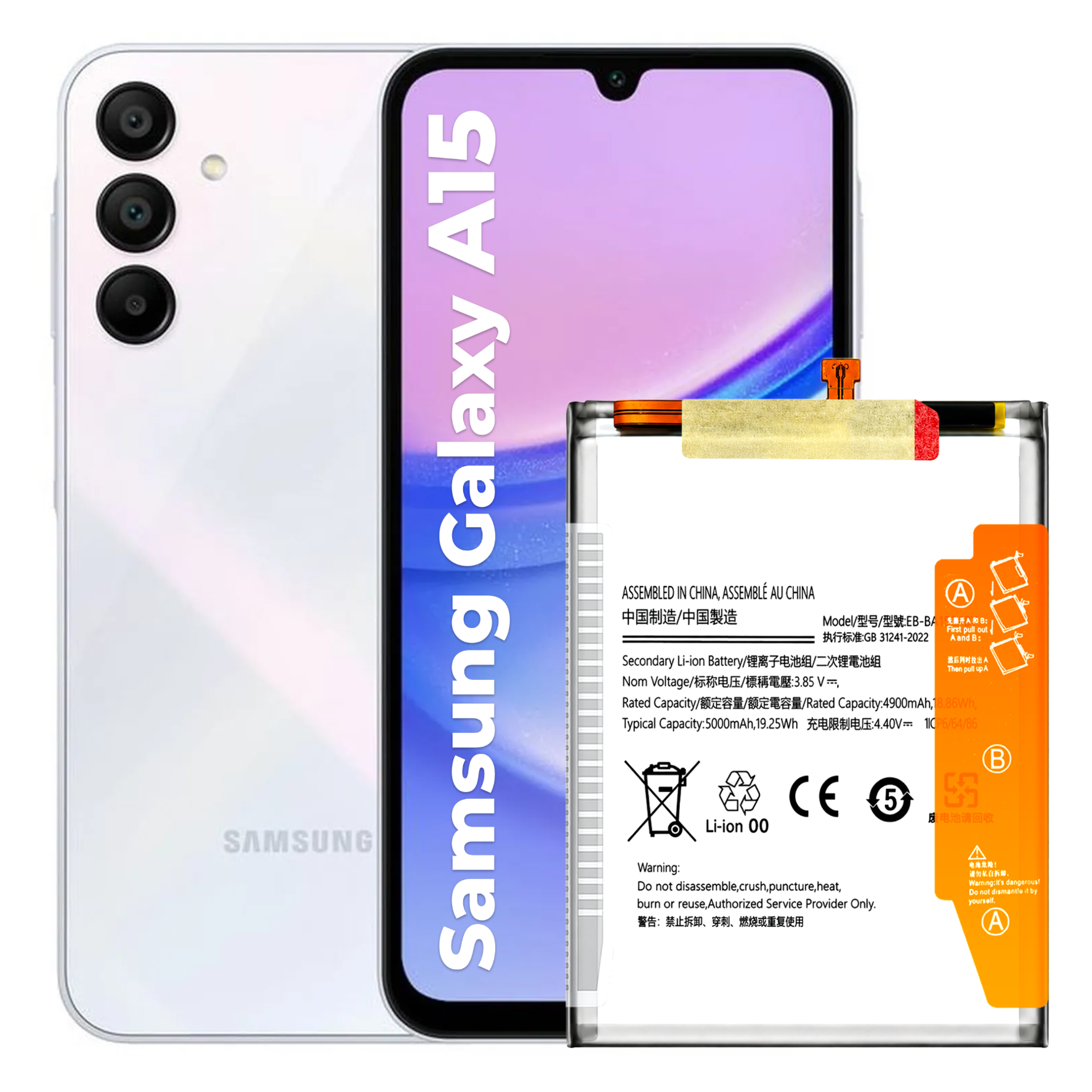 Bateria EB-BA156ABY do Samsung Galaxy A15 4G 5G 5000 mAh Świeża produkcja
