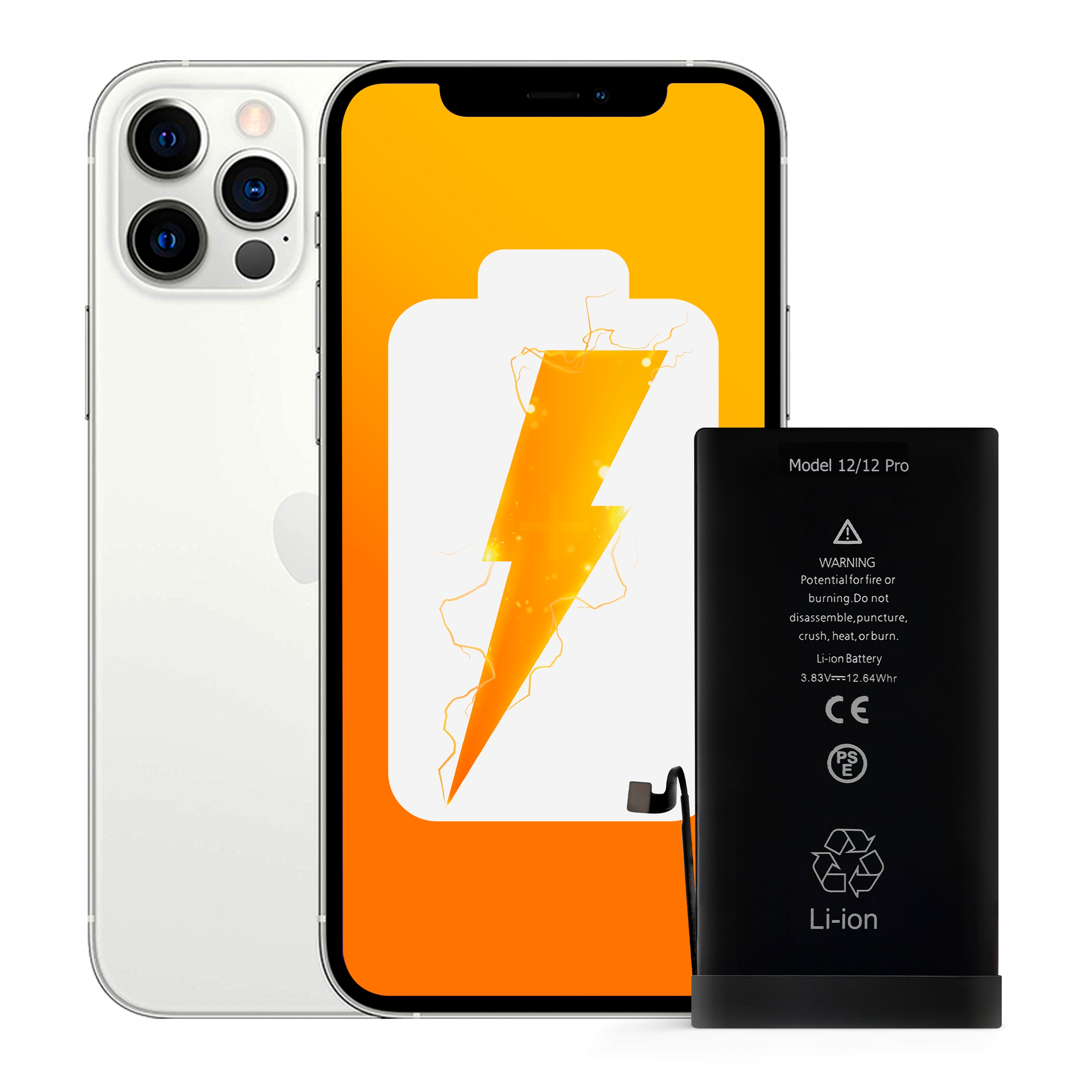 Bateria do iPhone 12/12 Pro Większa Pojemność 3200 mAh Zestaw NOWACELL