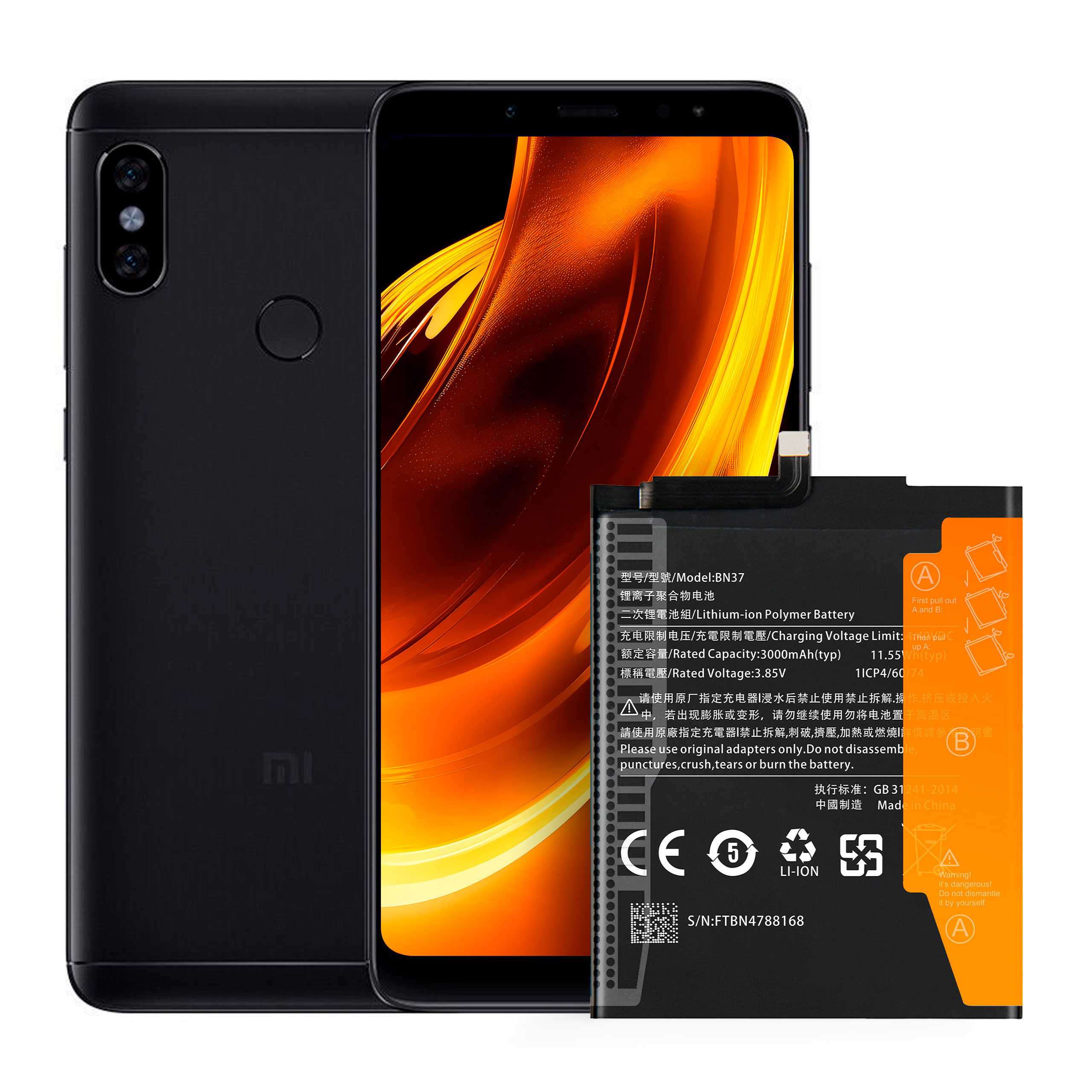 Bateria BN37 do Xiaomi Redmi 6, 6A, 6 Pro, 3000 mAh, Zestaw Naprawczy