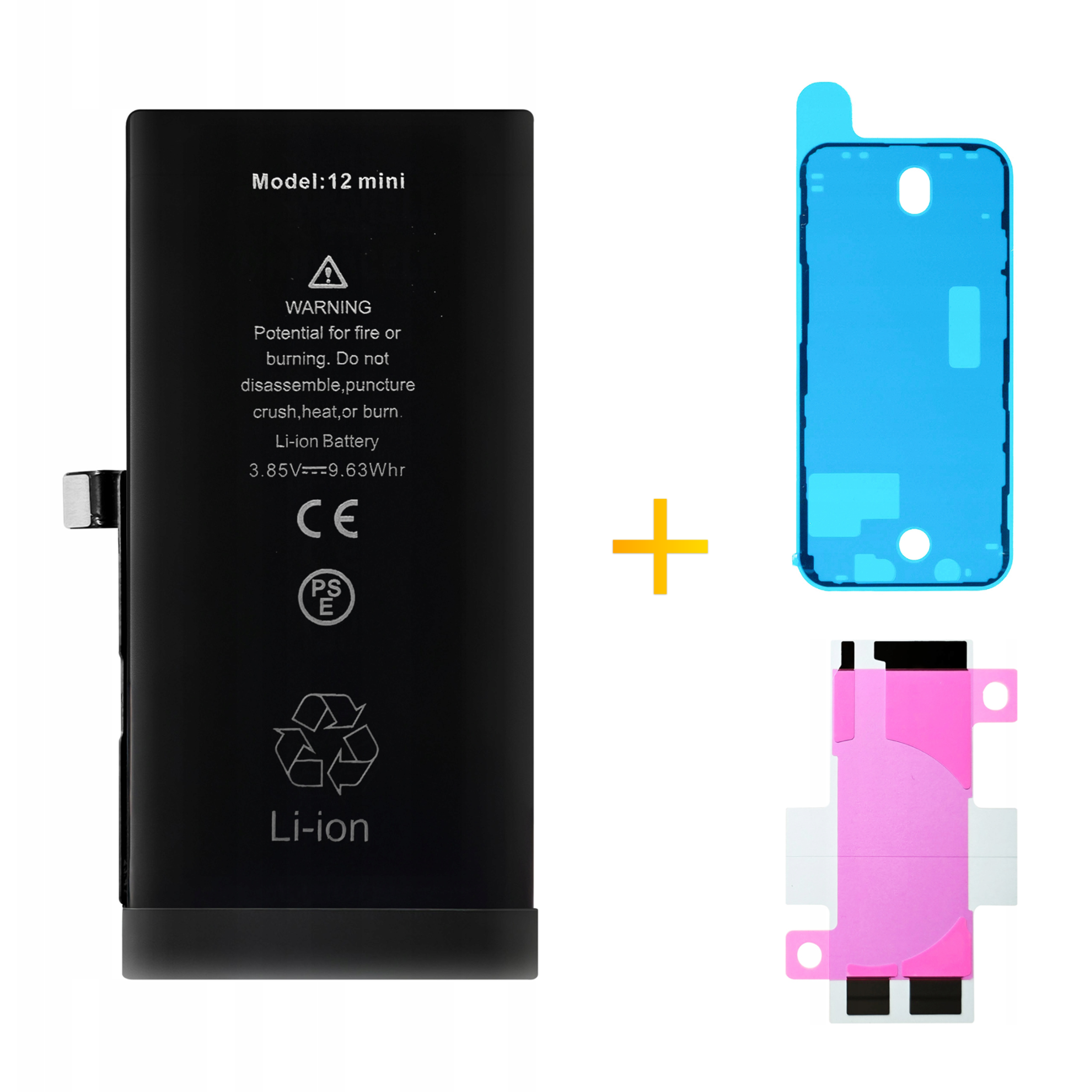 Bateria + Uszczelka do iPhone 12 Mini Większa Pojemność 2500 mAh NOWACELL