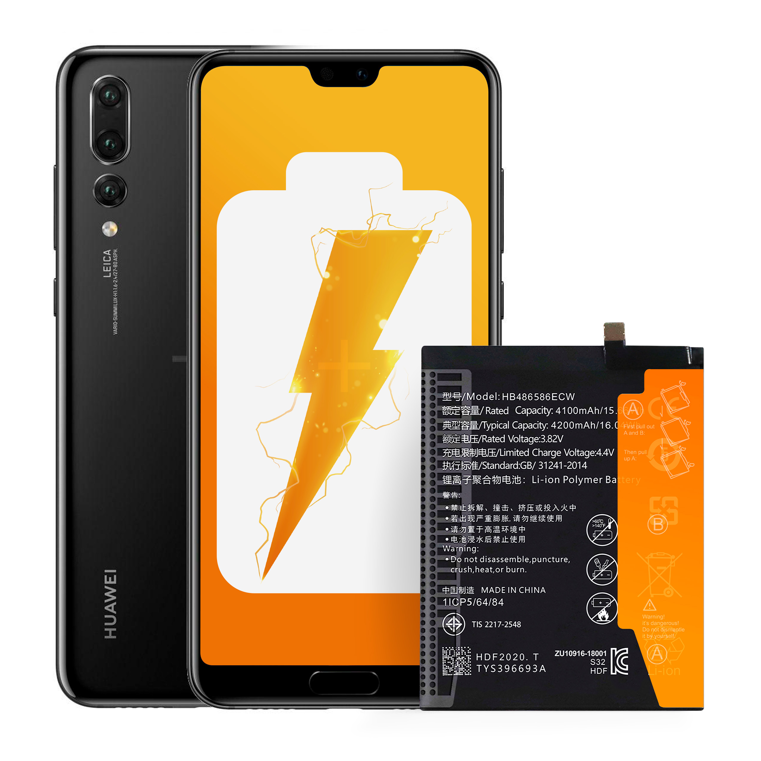 Bateria HB486586ECW do Huawei P40 Lite, Mate 30, 4200 mAh, Zestaw