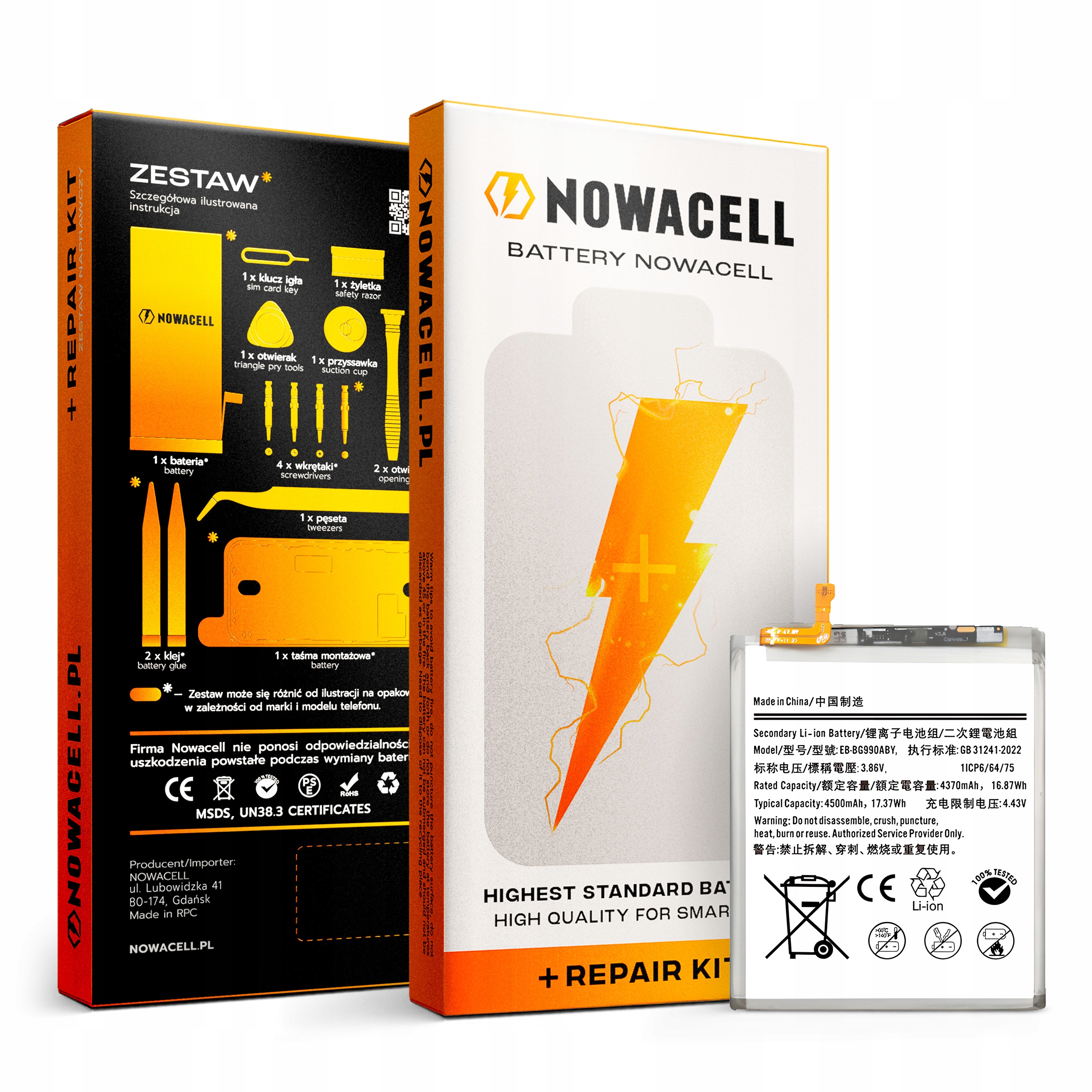 Bateria EB-BG990ABY do Samsung Galaxy S21 FE 5G Zestaw 4500 mAh NOWACELL