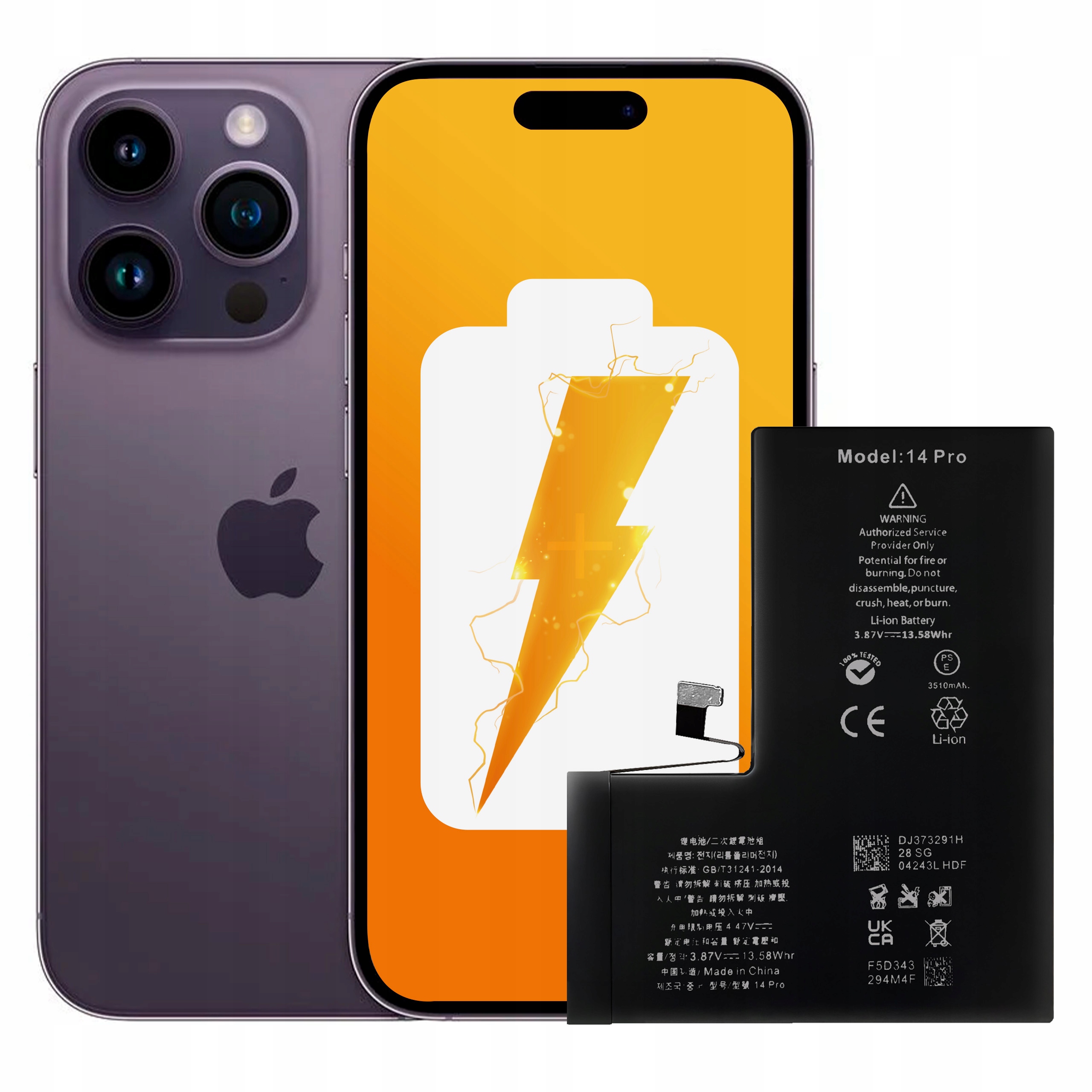 Bateria do iPhone 14 Pro Większa Pojemność 3400 mAh Zestaw NOWACELL