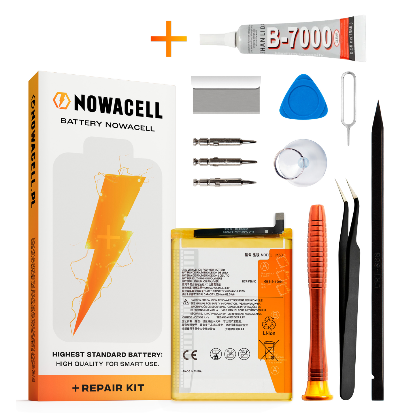 Zestaw Bateria JK50 + KLEJ do Motorola G10 G20 G30 G50 E40 E7 Plus 5000 mAh