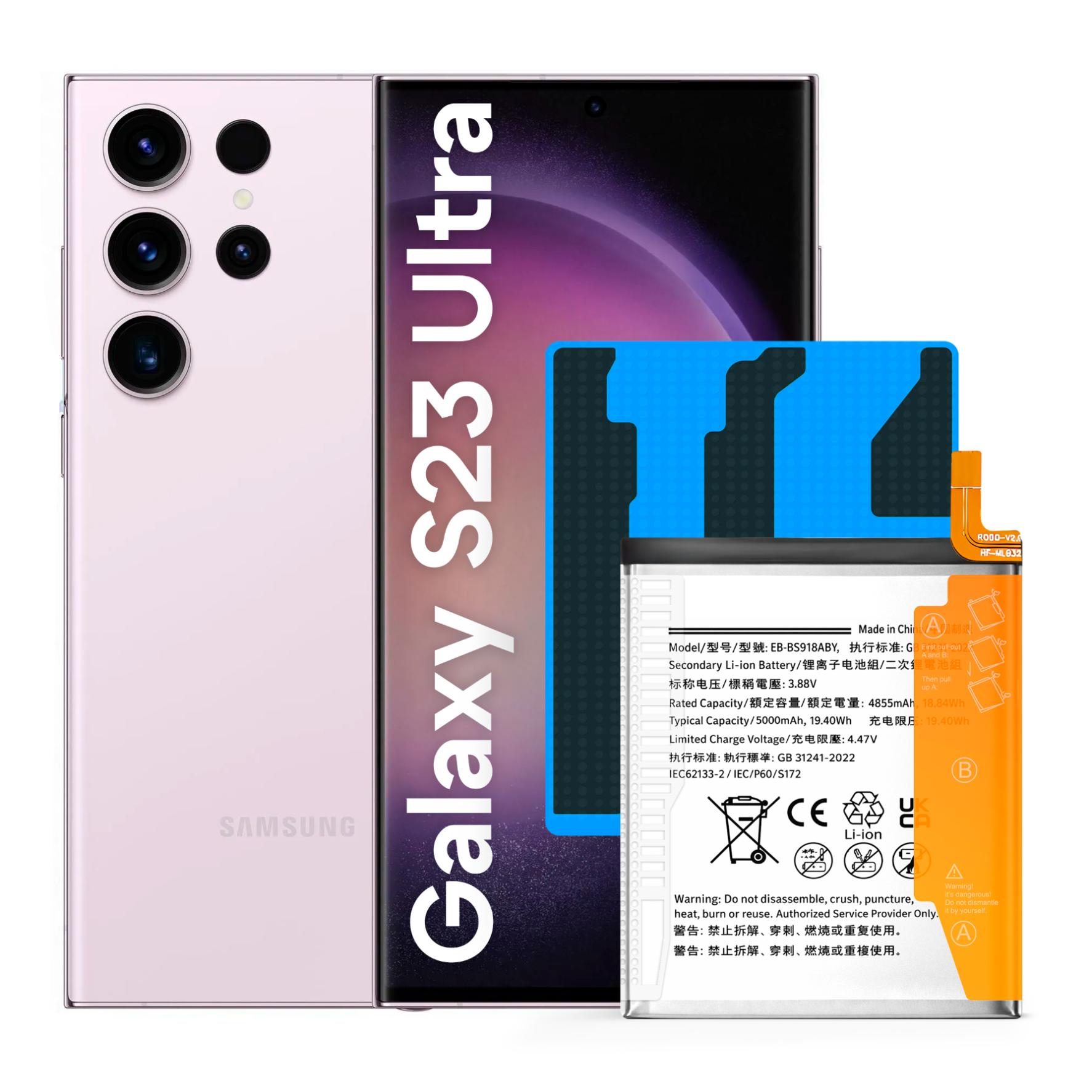 Bateria EB-BS918ABY do Samsung Galaxy S23 Ultra 5G 5000mAh NOWACELL Zestaw