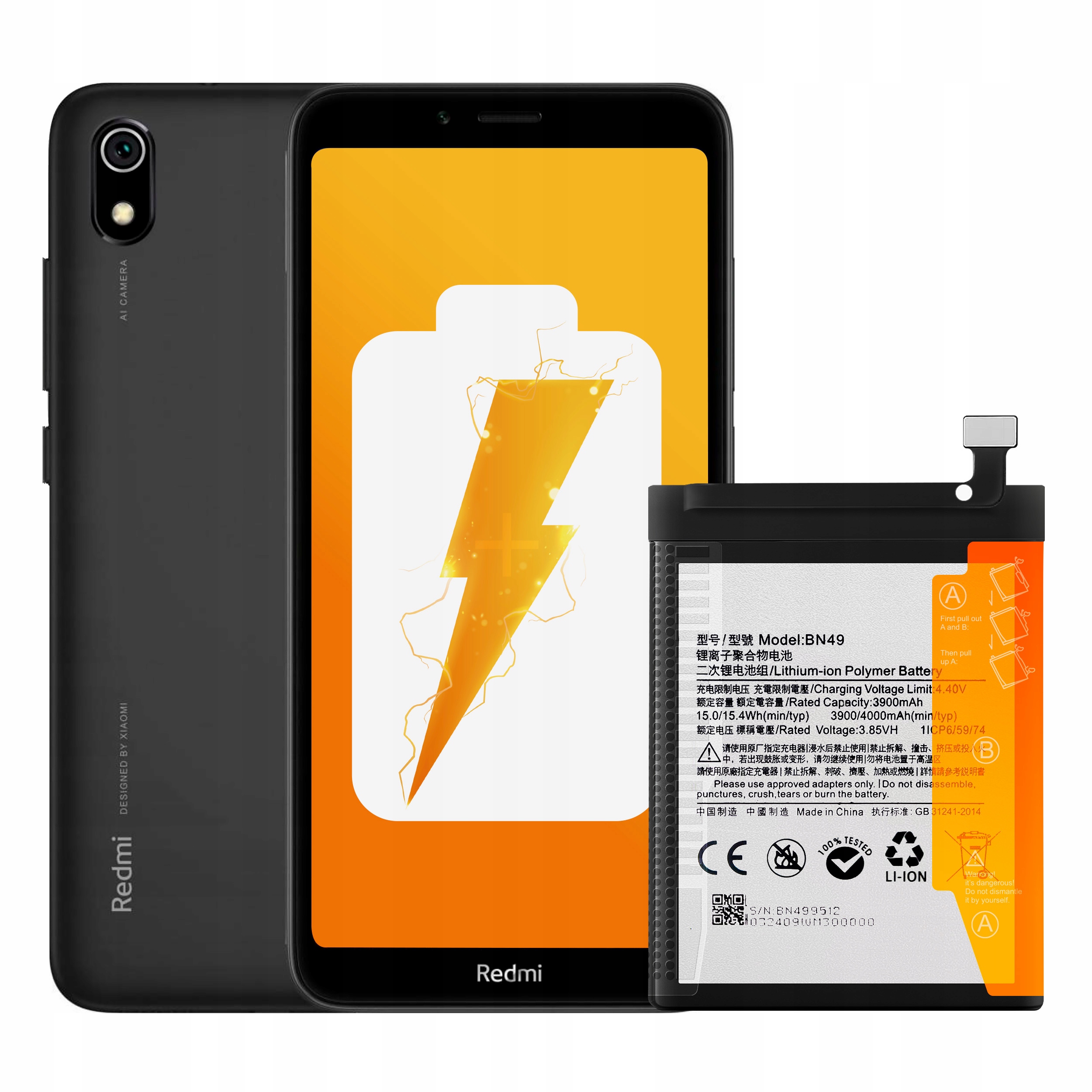 Bateria BN49 do Xiaomi Redmi 7A, 4000 mAh, Zestaw Naprawczy