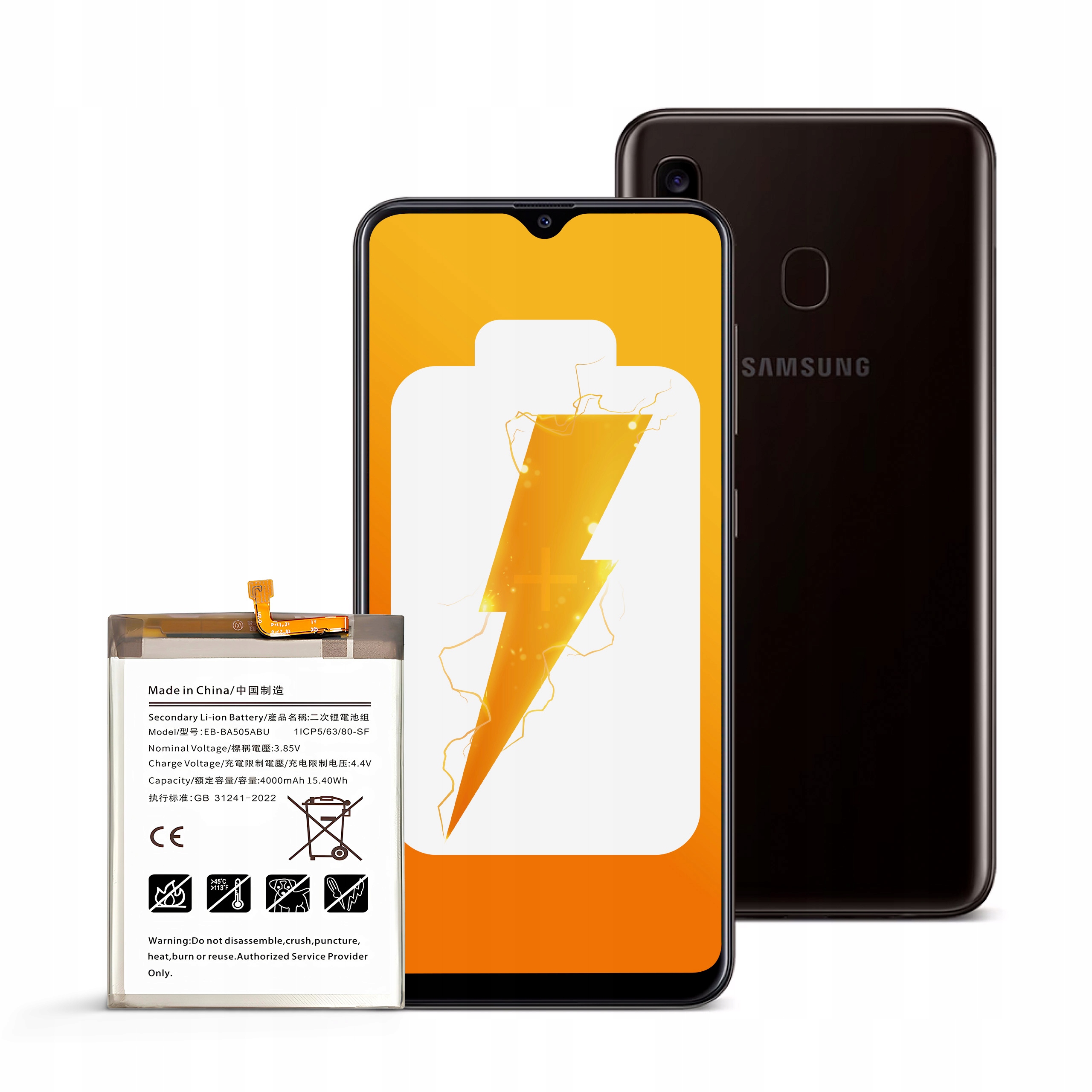 Bateria EB-BA505ABU do Samsung A20 A30 A30s A50 4000 mAh NOWACELL