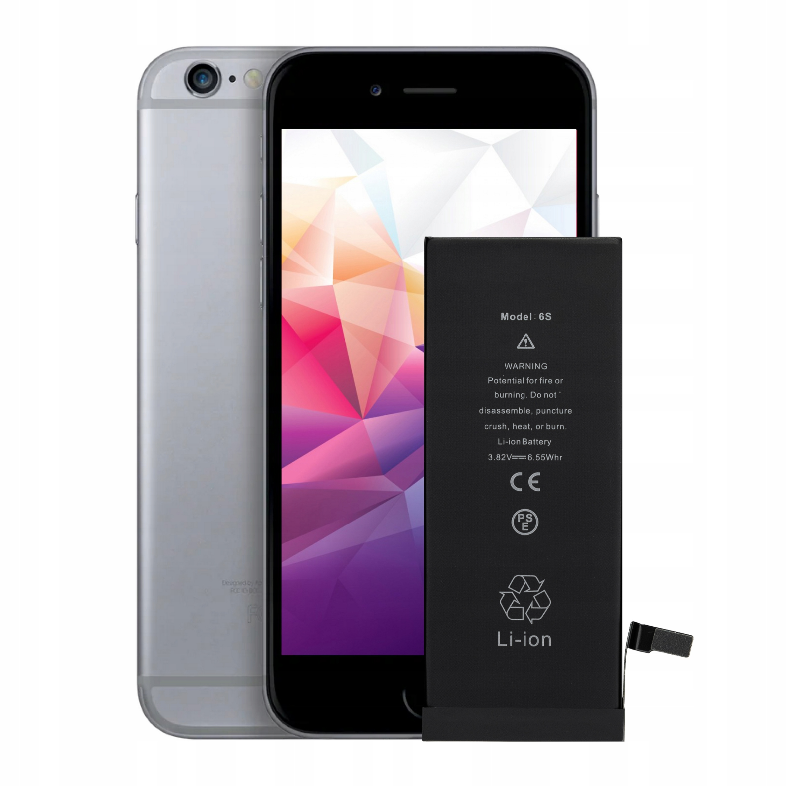 Bateria + Uszczelka  do iPhone 6S BEZ KOMUNIKATU Większa Pojemność 2510 mAh