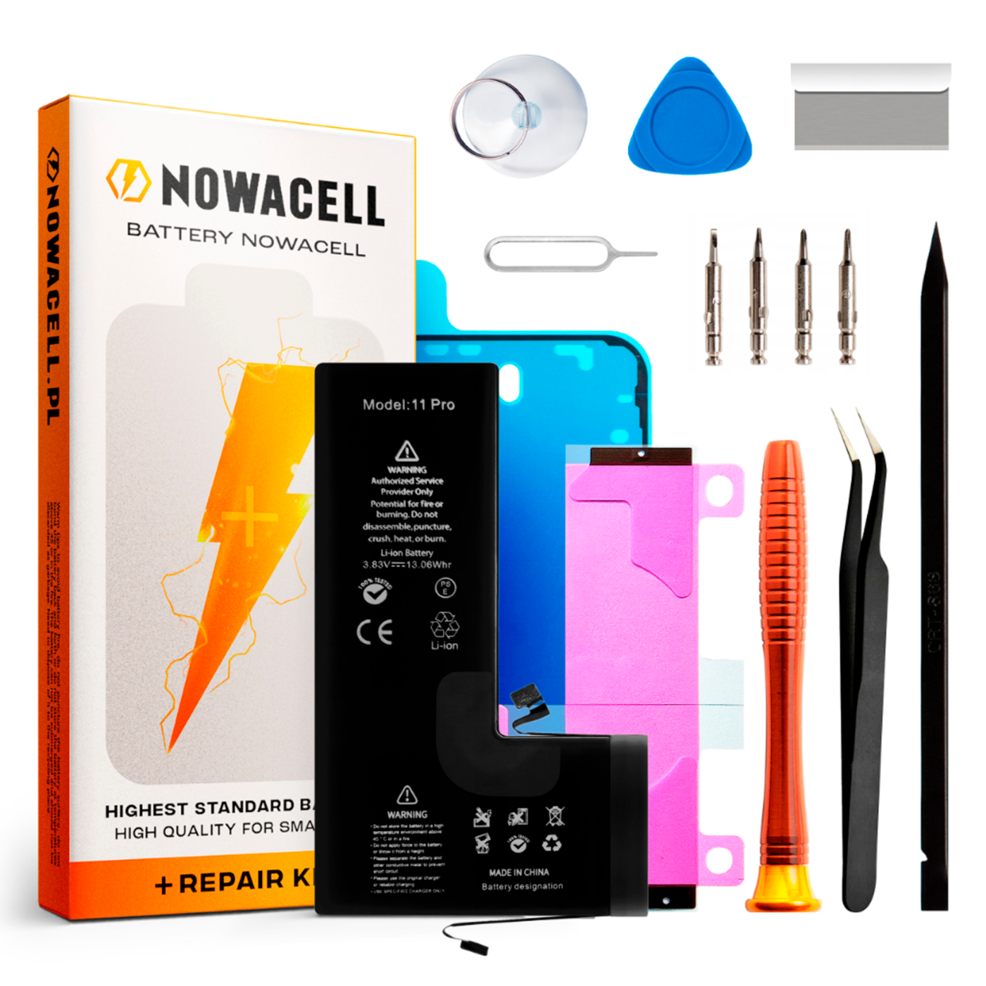 Bateria do iPhone 11 Pro Większa Pojemność 3400 mAh Zestaw NOWACELL