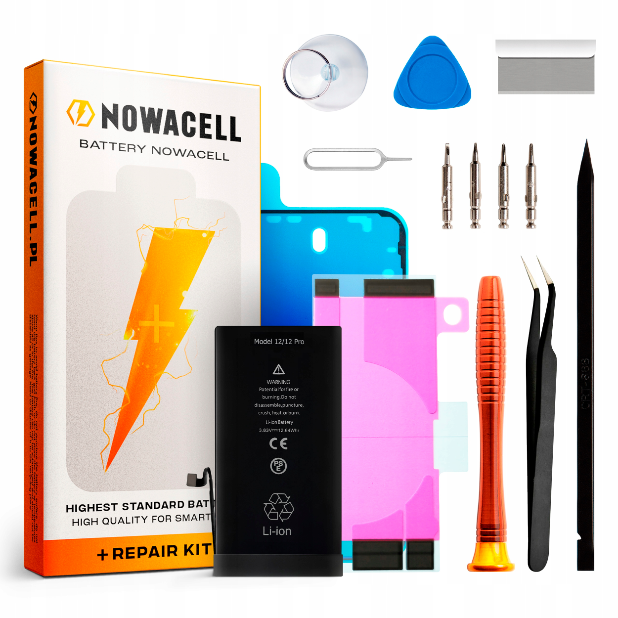 Bateria do iPhone 12/12 Pro Większa Pojemność 3200 mAh Zestaw NOWACELL