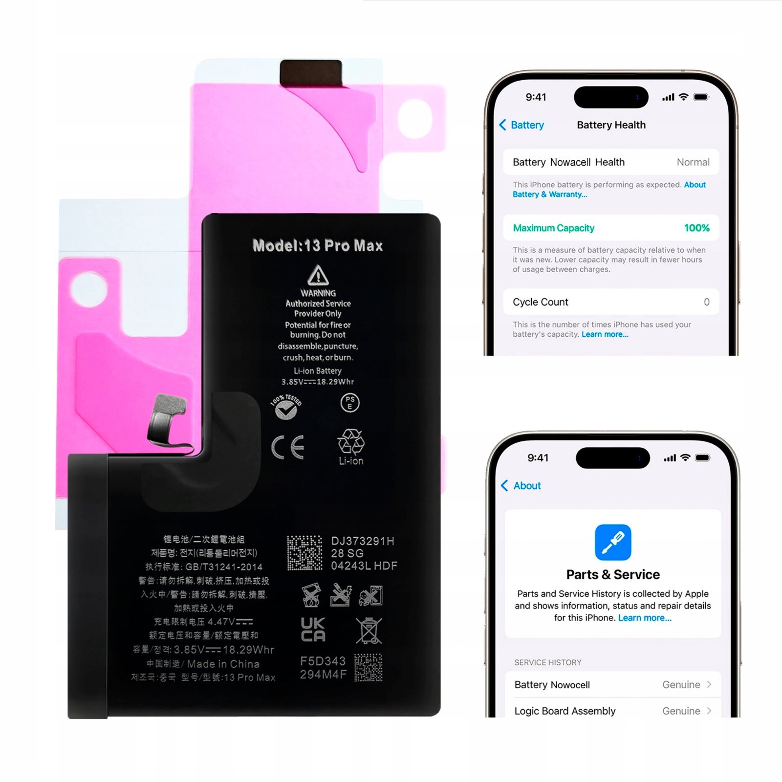 Bateria do iPhone 13 Pro Max BEZ KOMUNIKATU Większa pojemność 4620 mAh