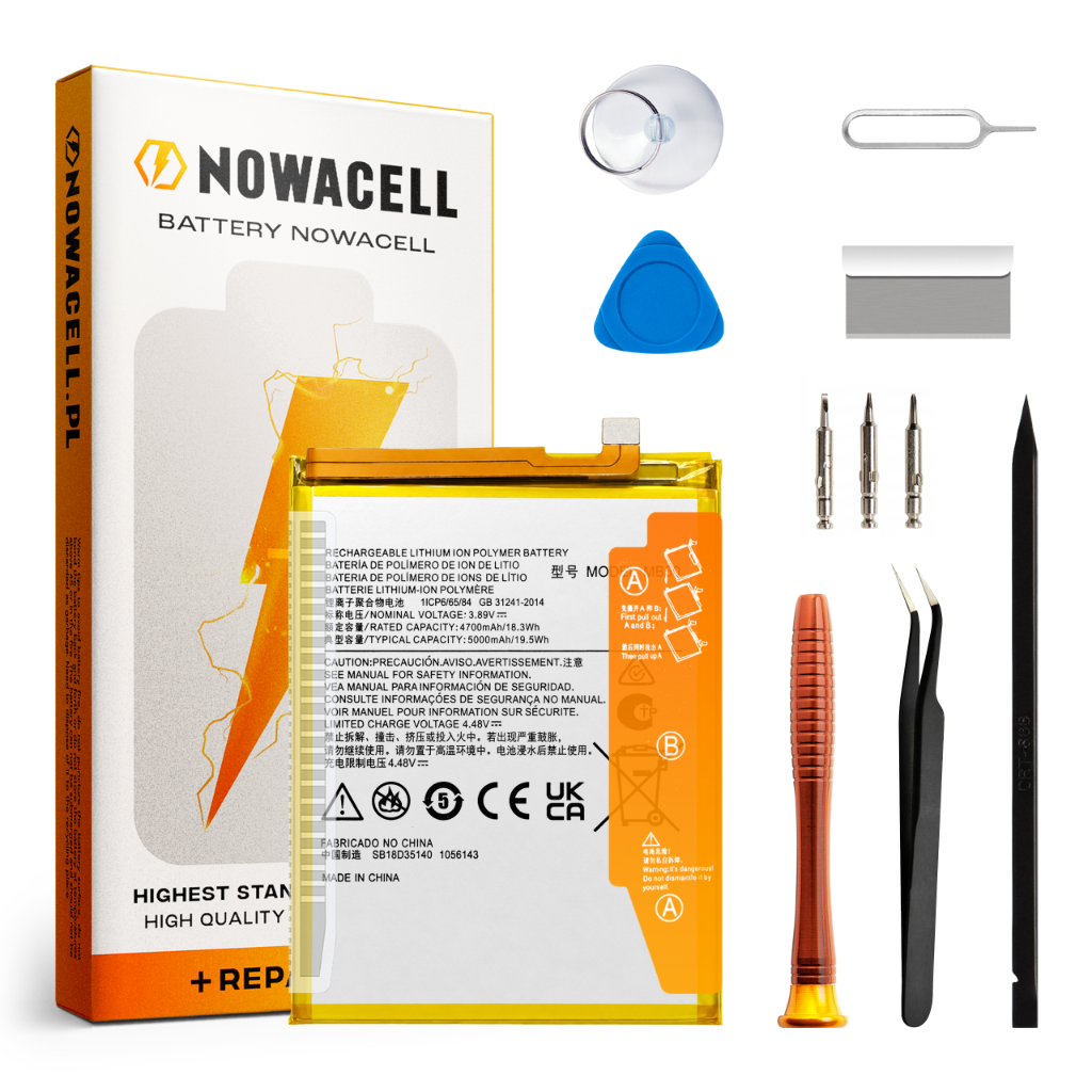 Zestaw Bateria MB50 do Motorola Moto G200 5G XT2175, 5000 mAh, NOWACELL
