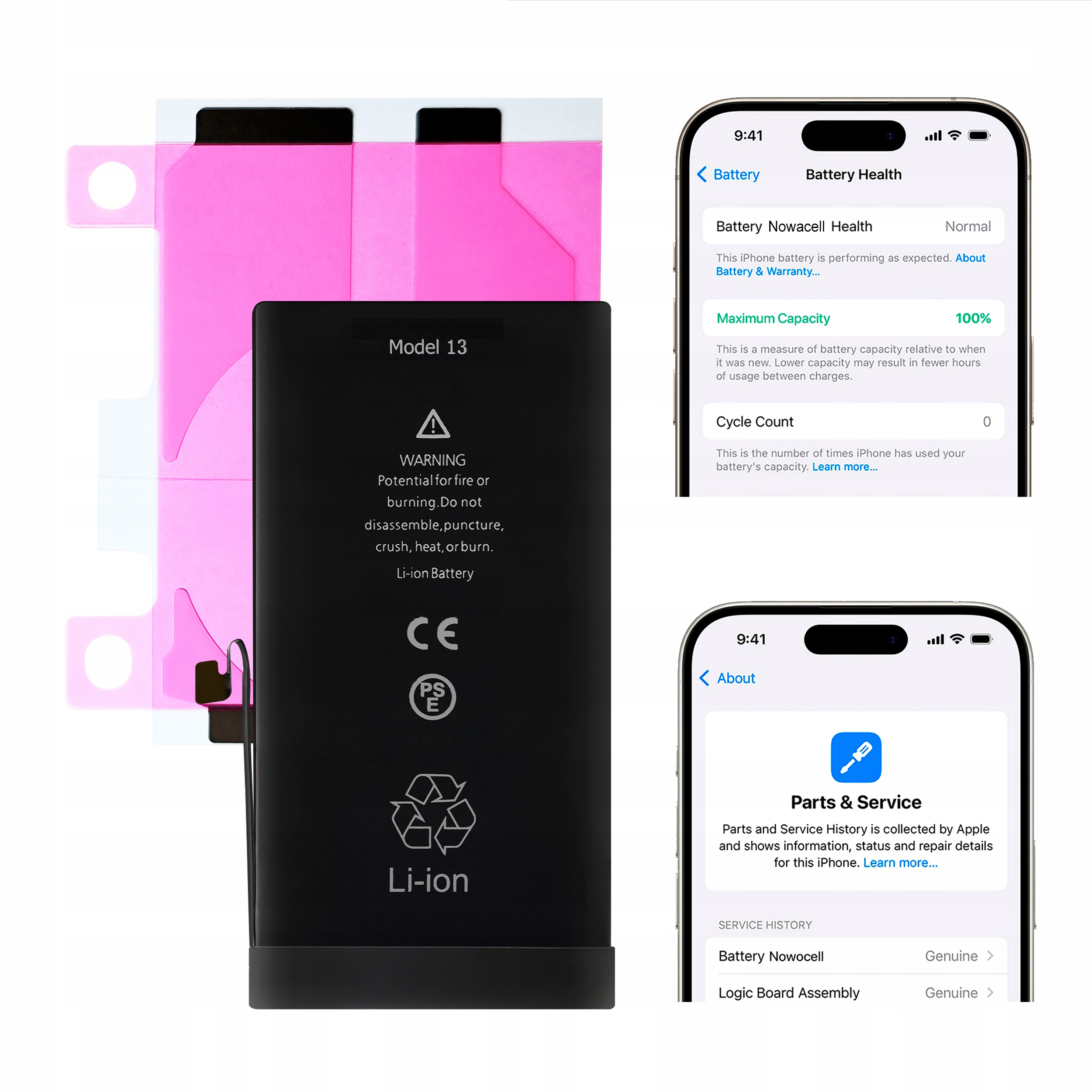 Bateria do iPhone 13 BEZ KOMUNIKATU Większa pojemność 3510 mAh