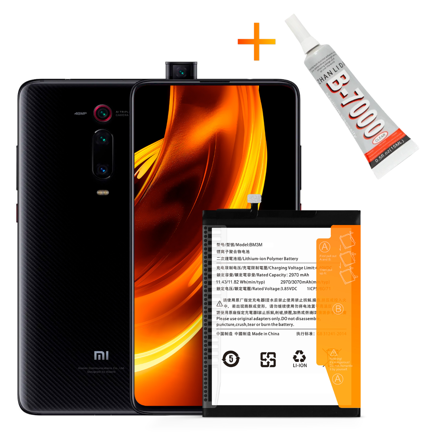 Bateria BM3M + KLEJ B7000 do Xiaomi Mi 9SE Mi 9 SE MI9SE 3070mAh Akumulator
