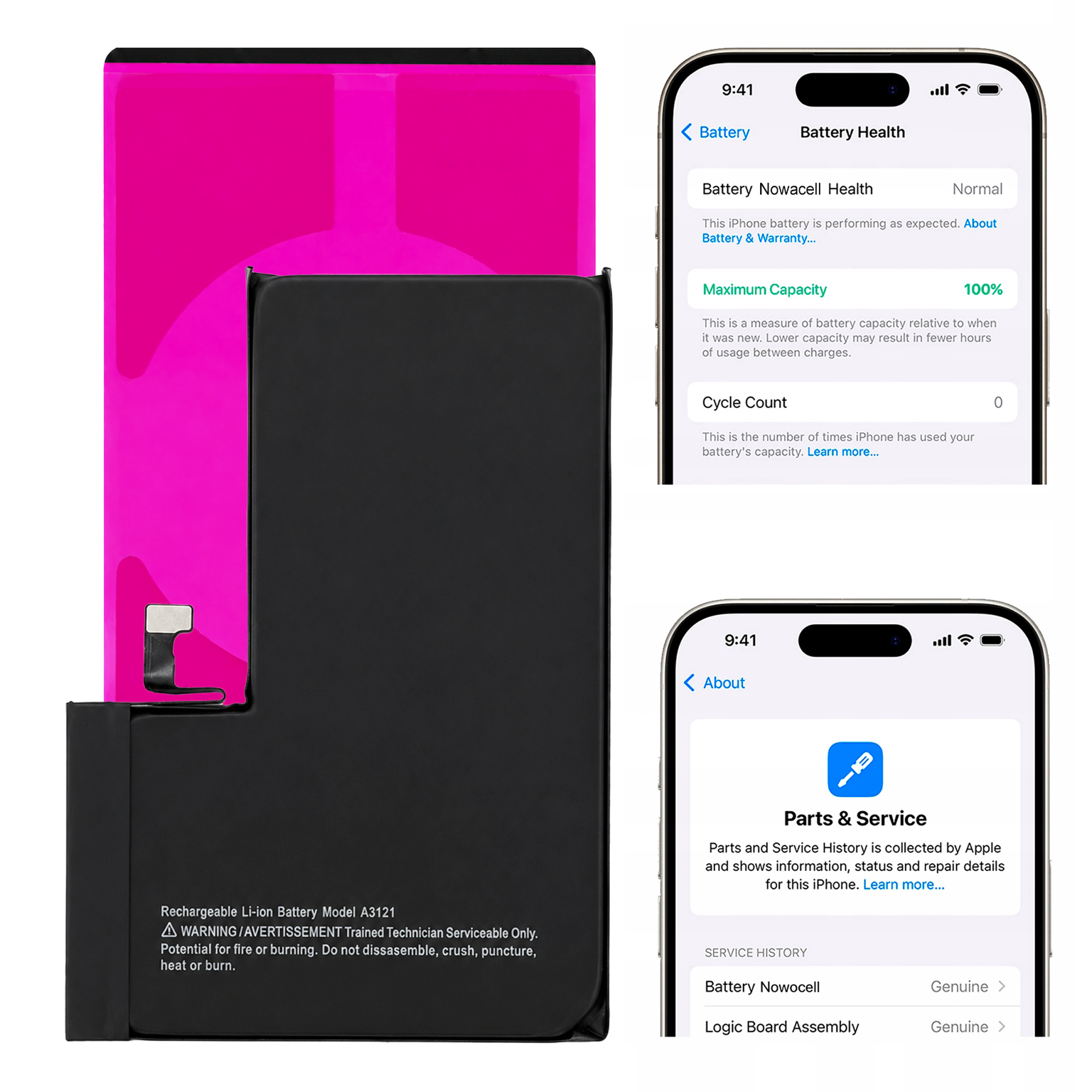 Bateria do iPhone 15 Pro Max 4640 mAh BEZ KOMUNIKATU Większa pojemność Nowa