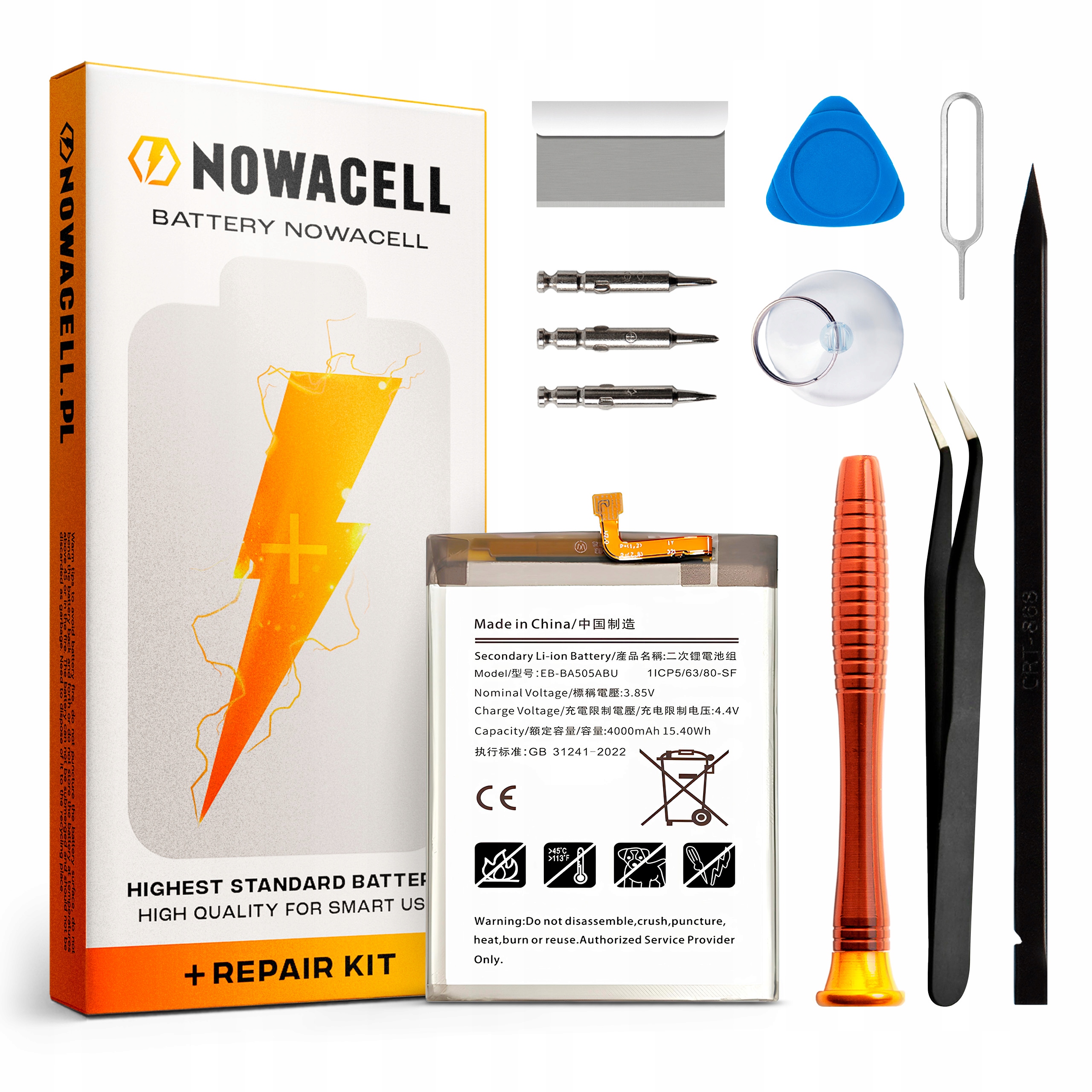 Bateria EB-BA505ABU do Samsung A20 A30 A30s A50 Zestaw 4000 mAh NOWACELL