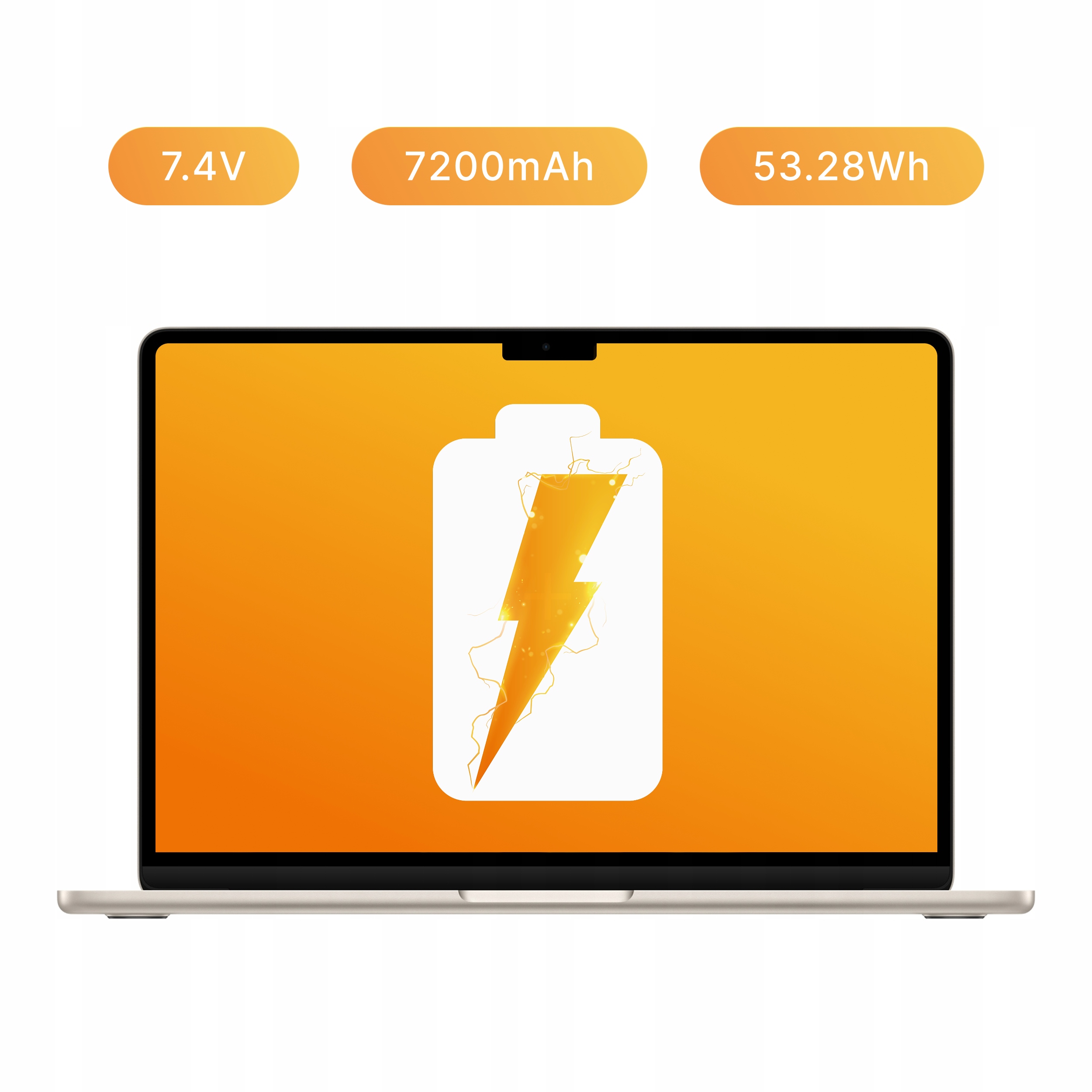 Bateria A1496 do MacBook Air 13 2010-2017 A1466 A1369 53,28Wh 7,4V 7200 mAh