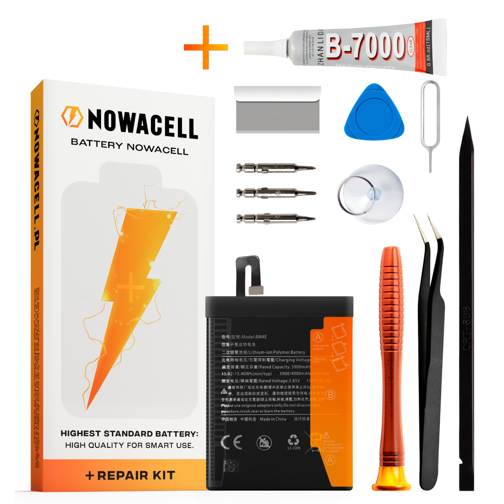 Zestaw Bateria BM4E + KLEJ B7000 do Xiaomi POCO F1 4000 mAh Akumulator