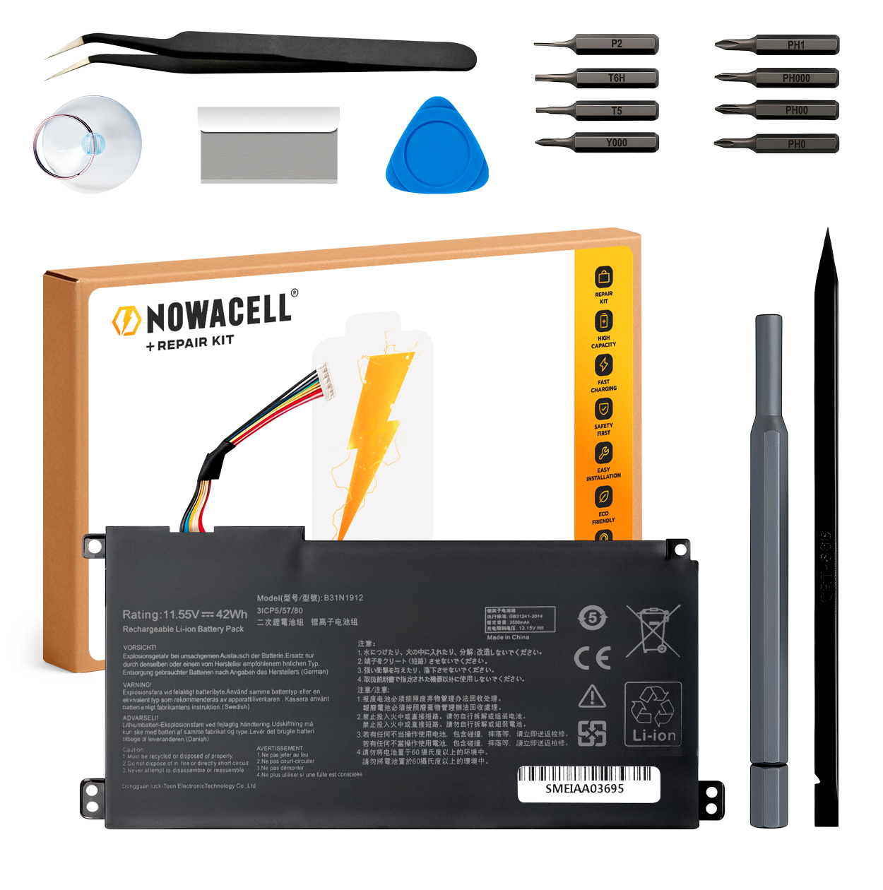 Bateria B31N1912 do ASUS Vivobook E410MA L410MA E410KA F414MA 11,55 V 42 Wh