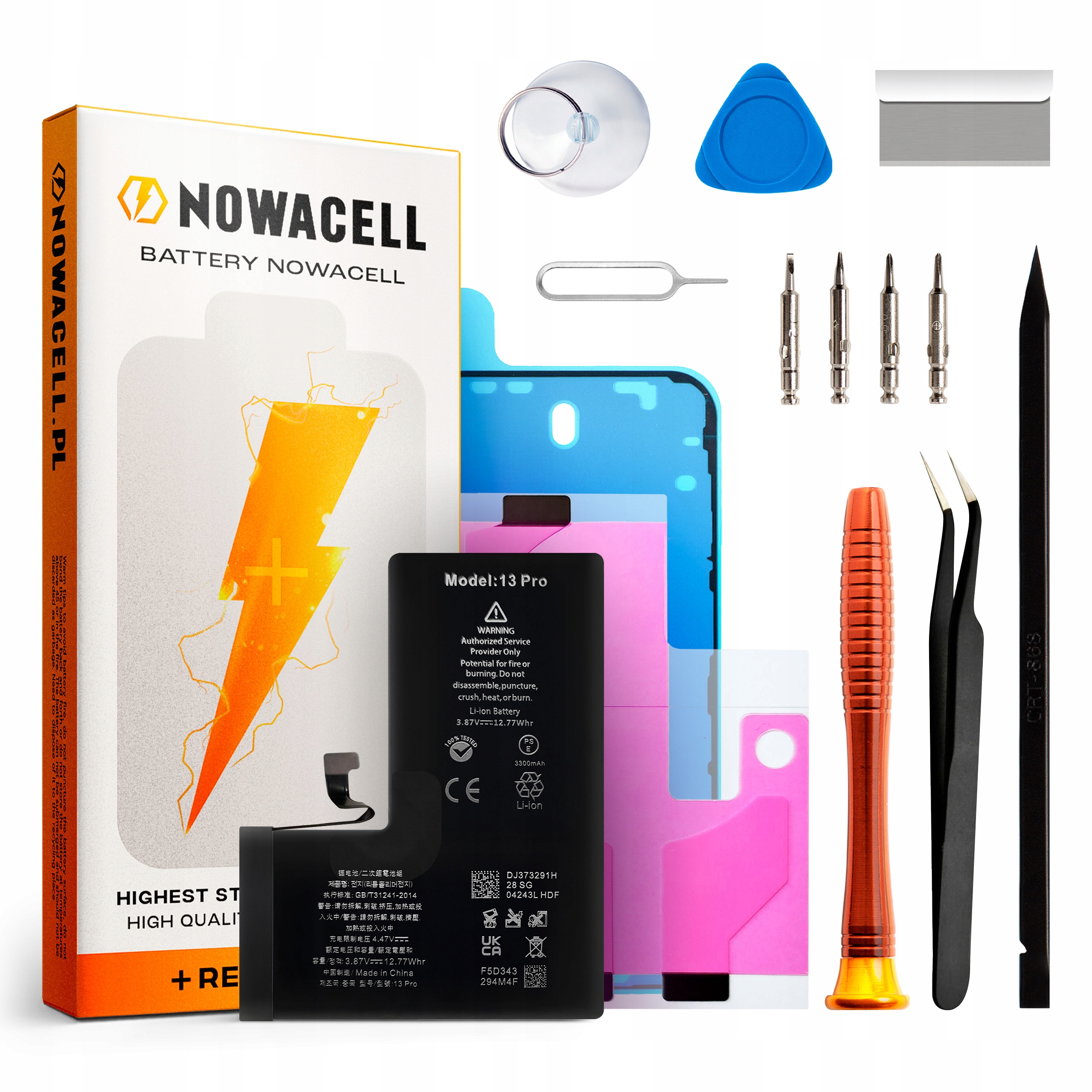 Bateria do iPhone 13 Pro Większa Pojemność 3300 mAh Zestaw NOWACELL