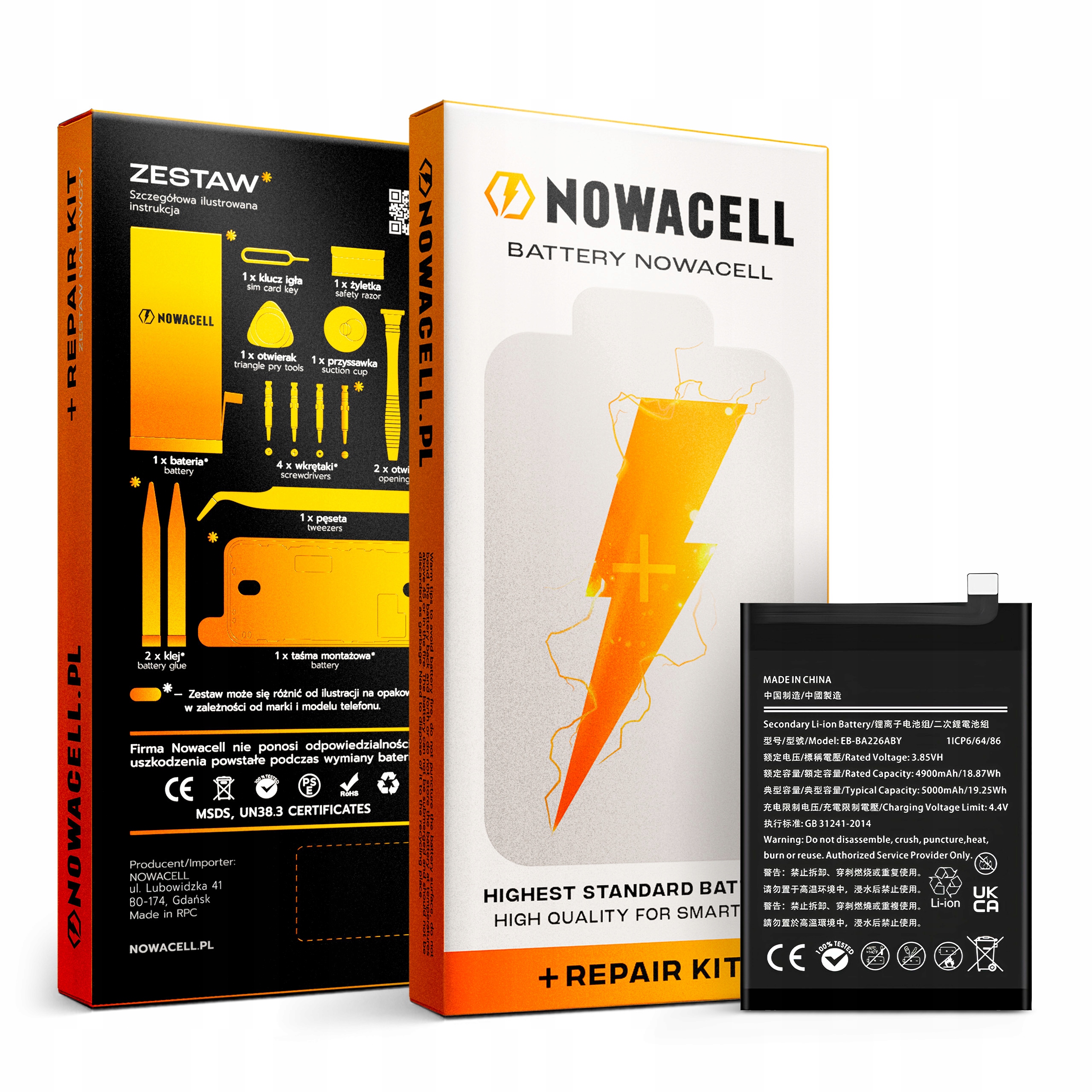 Bateria EB-BA226ABY do Samsung Galaxy A22 5G Zestaw 5000 mAh NOWACELL