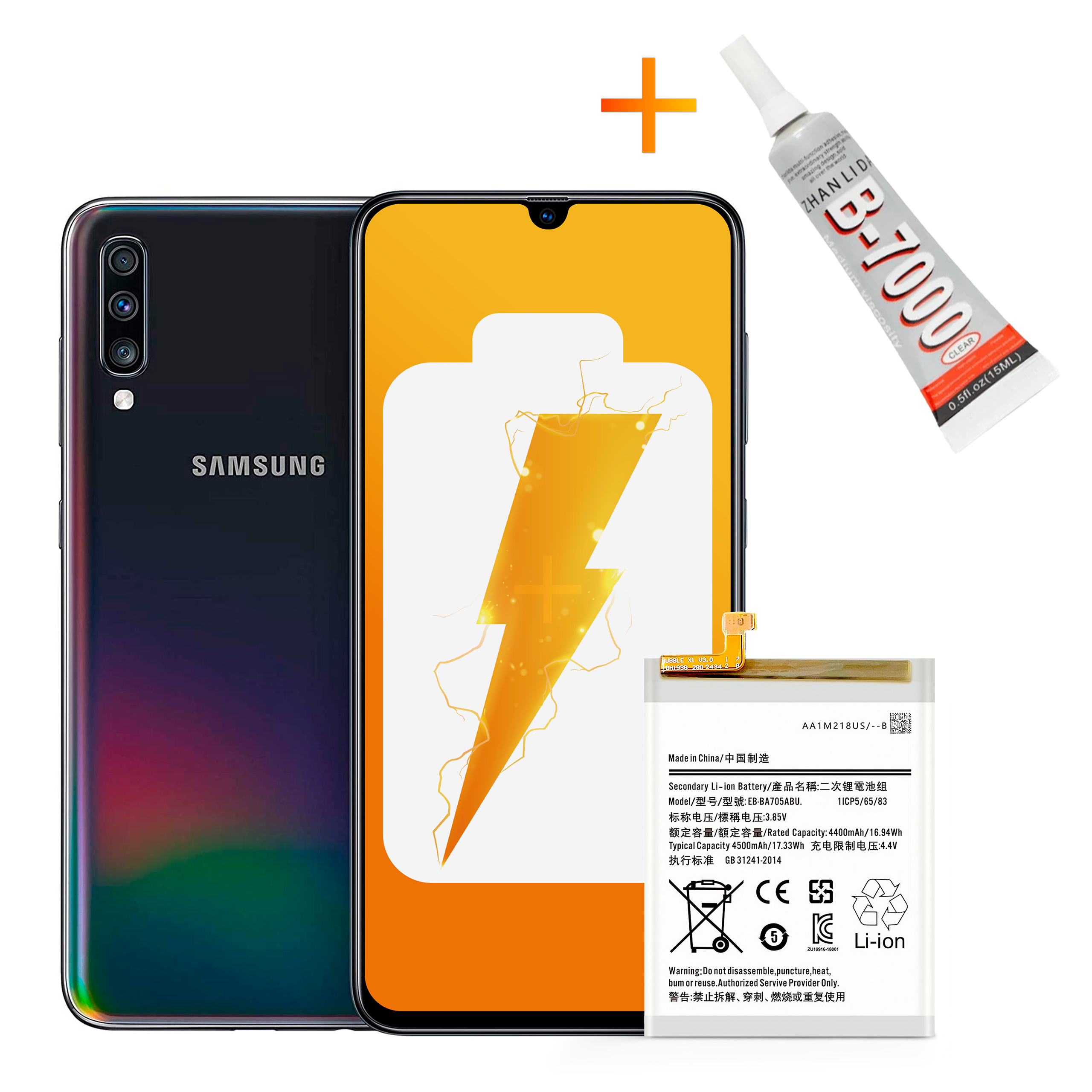 Bateria EB-BA705ABU + KLEJ B7000 do Samsung A70 4500 mAh Akumulator