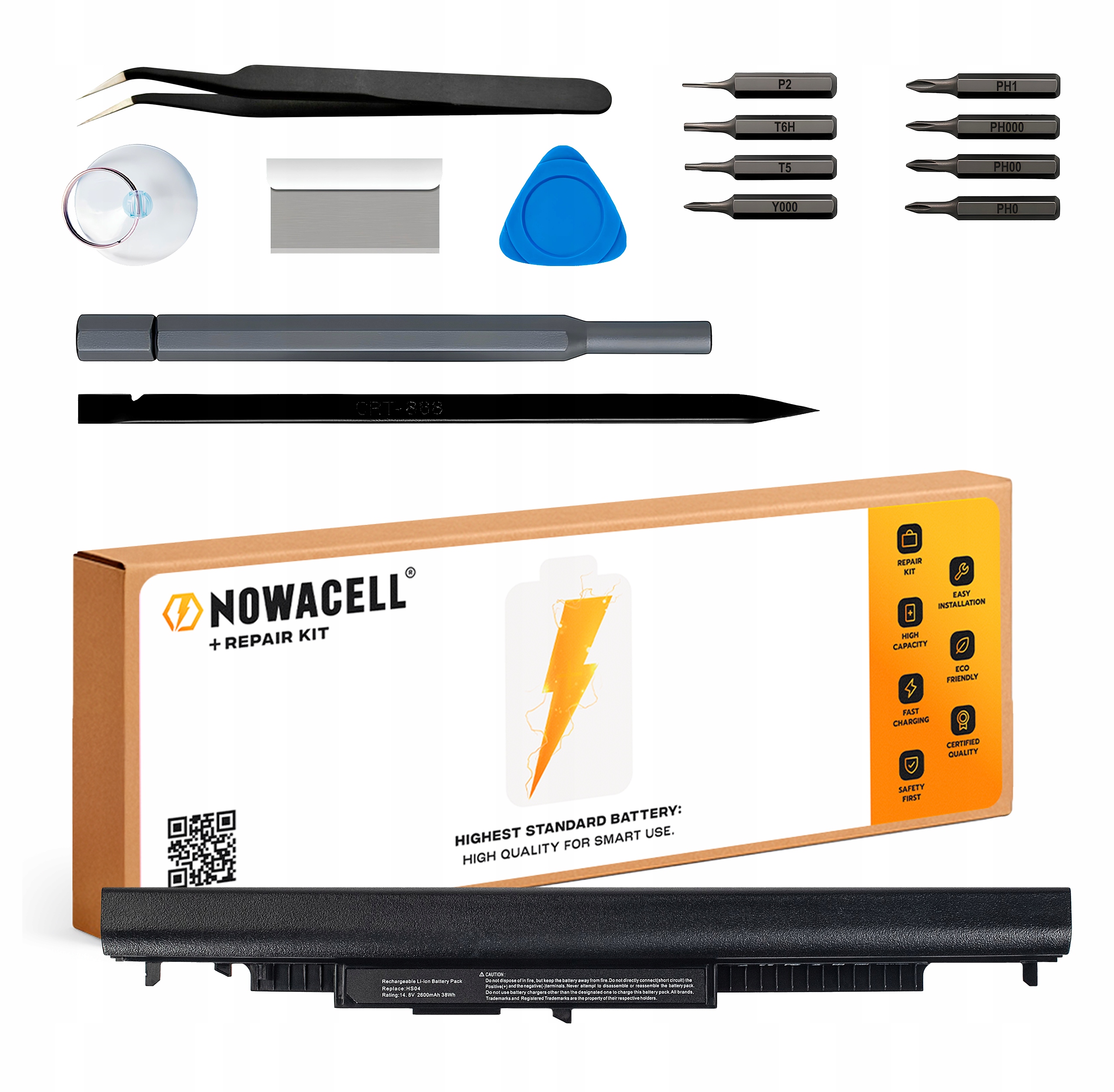 Bateria HS04 do HP HS03 240 245 250 255 G4 248 G1 14.8V 41Wh 2600mAh