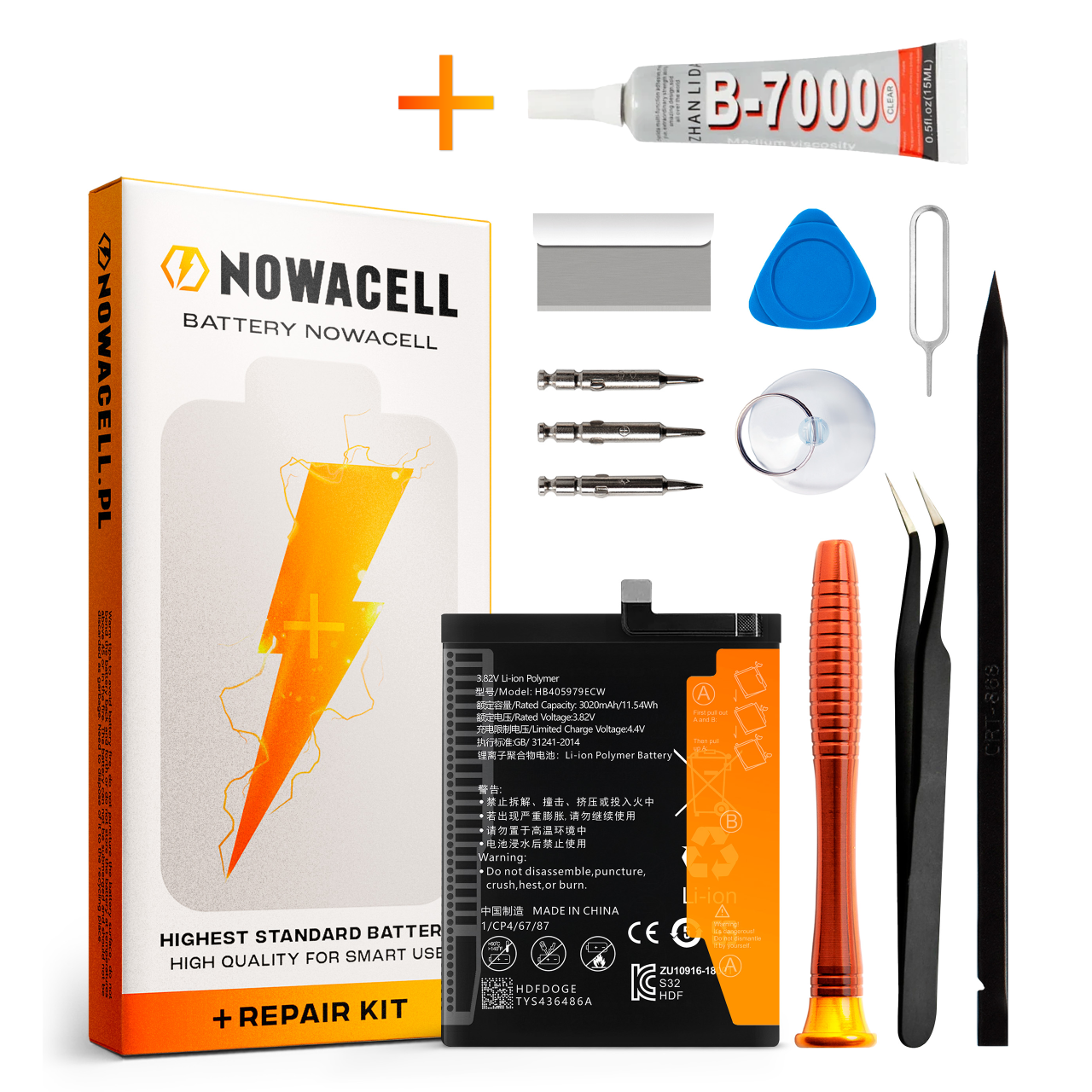 Zestaw Bateria HB405979ECW + KLEJ B7000 do Huawei Nova 3020 mAh Akumulator