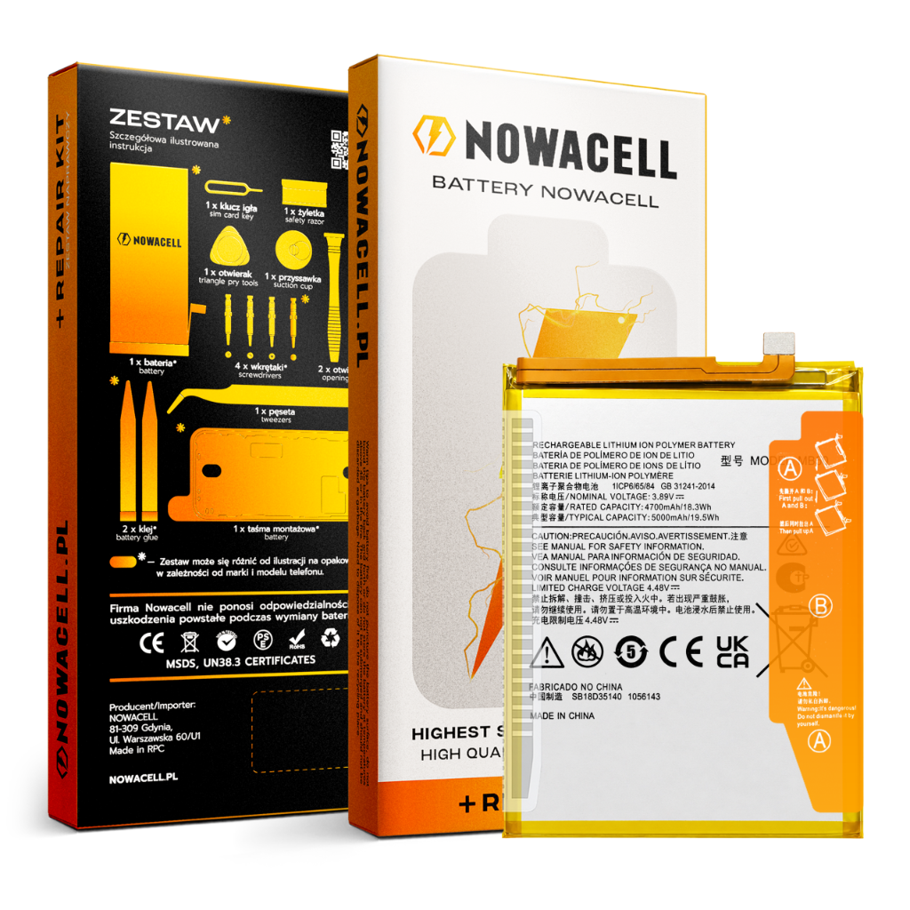 Zestaw Bateria MB50 do Motorola Moto G200 5G XT2175, 5000 mAh, NOWACELL
