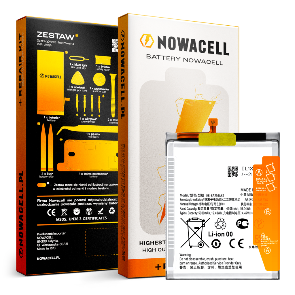 Zestaw Bateria EB-BA256ABS do Samsung Galaxy A25 5G 5000 mAh NOWACELL