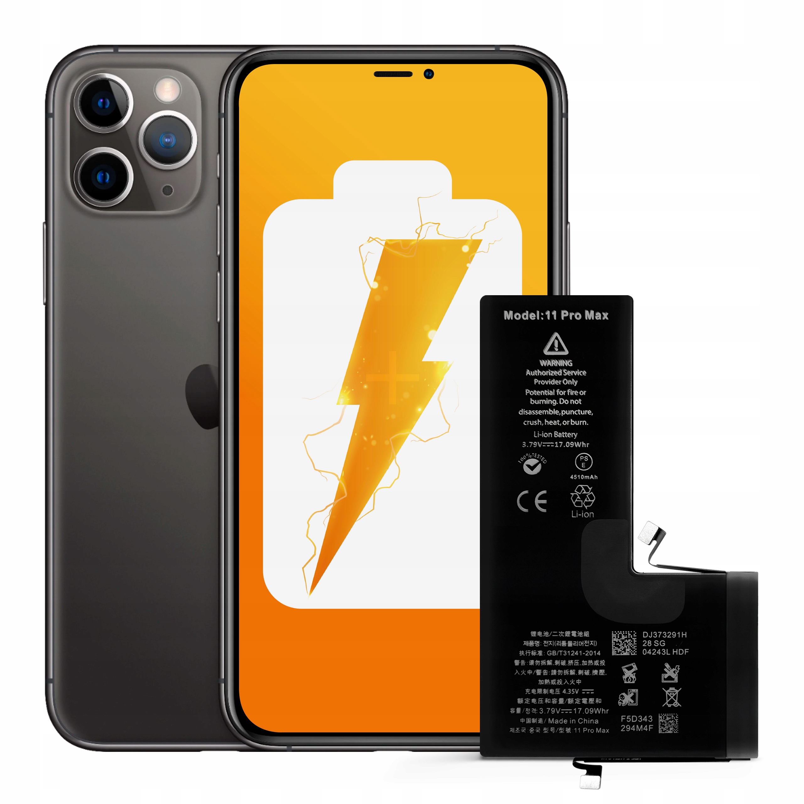 Bateria do iPhone 11 Pro Max Większa Pojemność 4500 mAh Zestaw NOWACELL