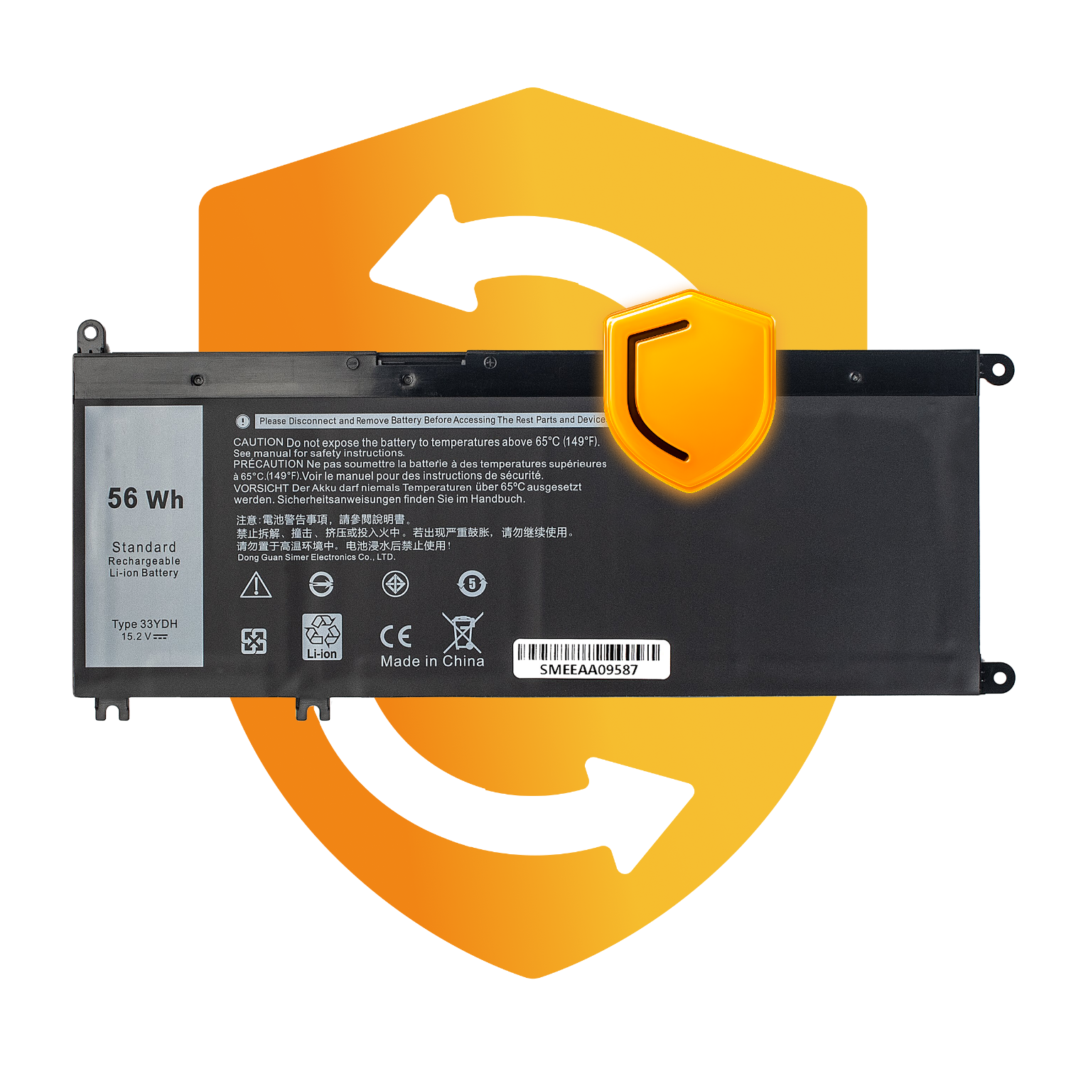 Bateria 33YDH do Dell Inspiron 7577 G3 3579 G5 5587 3500 15.2 V 56 Wh