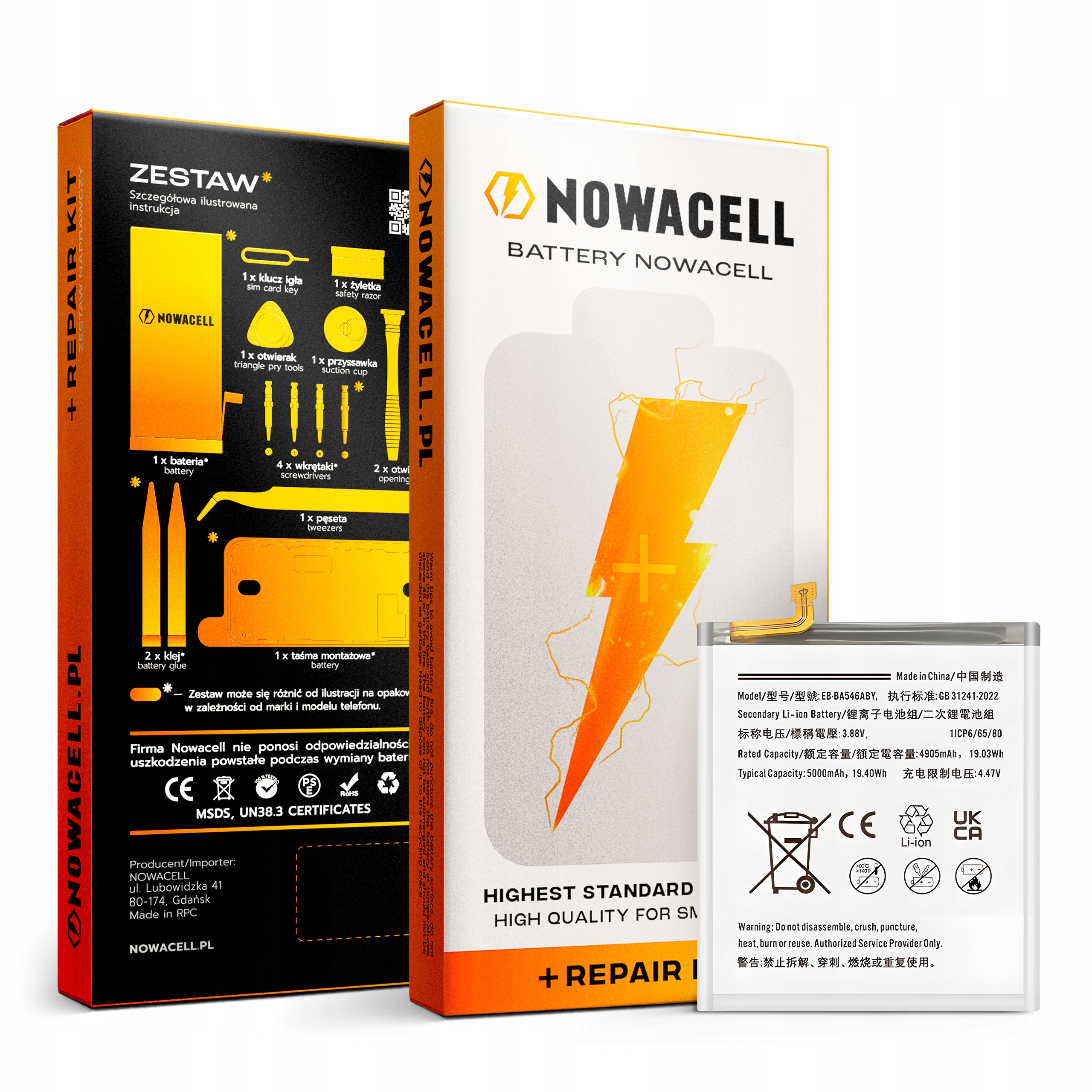 Bateria EB-BA546ABY do Samsung Galaxy A54 5G Zestaw 5000 mAh NOWACELL