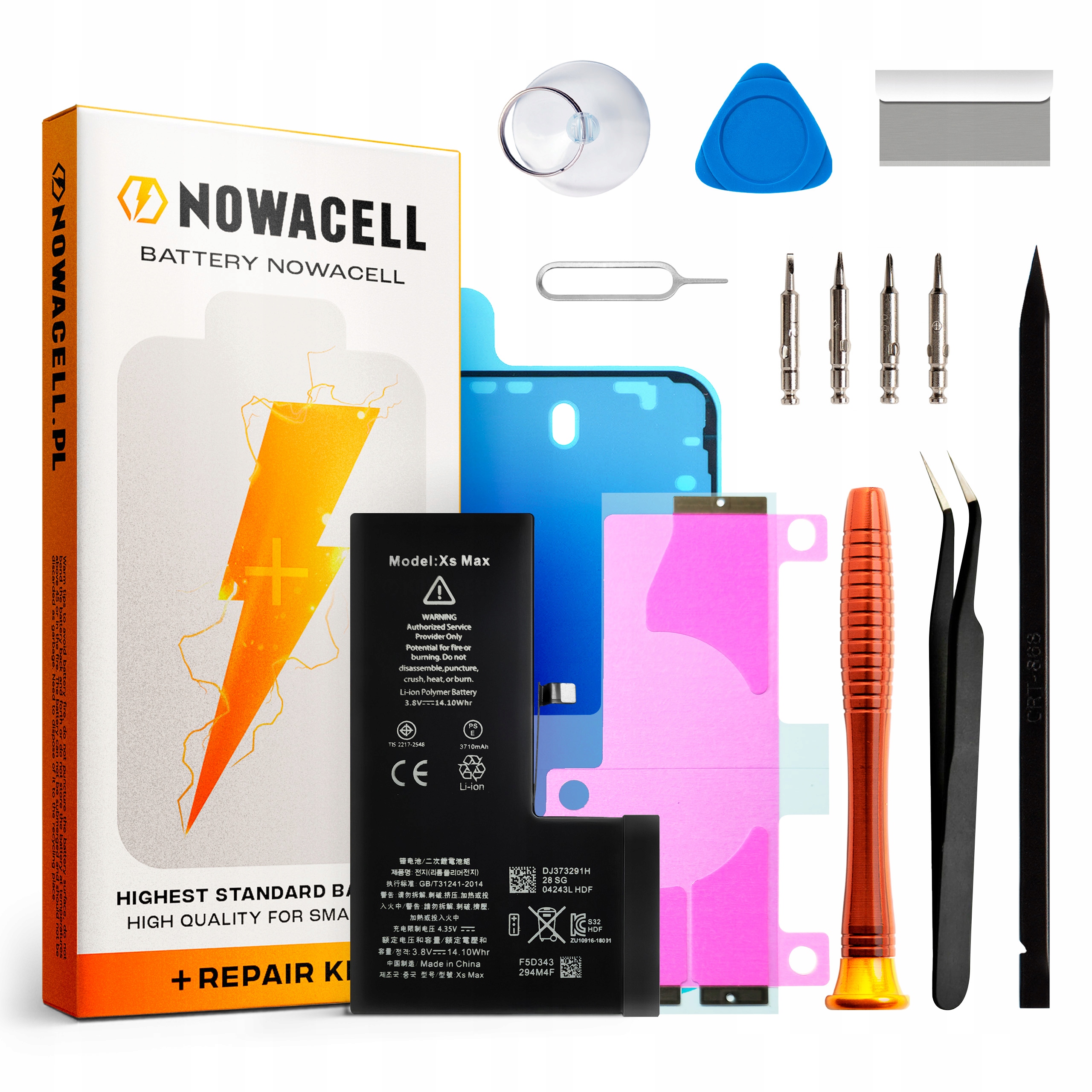 Bateria do iPhone XS Max Większa Pojemność 3700 mAh Zestaw NOWACELL
