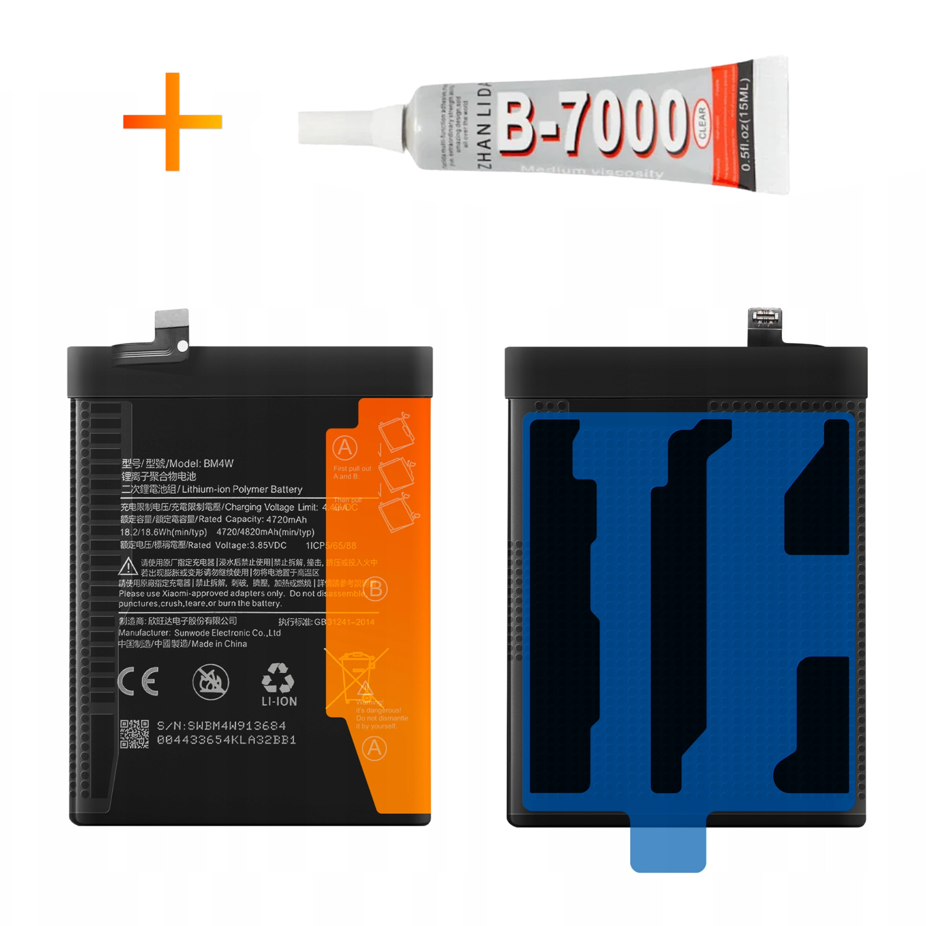 Bateria BM4W + KLEJ do Xiaomi Redmi Note 9 Pro 5G Mi 10T Lite 5G 4820 mAh