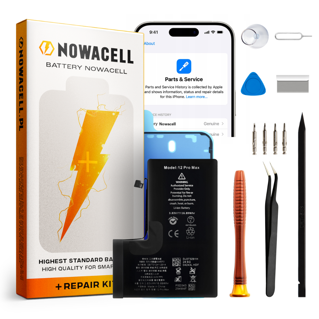Bateria BEZ KOMUNIKATU iPhone 12 Pro Max 4200 mAh Większa pojemność Zestaw