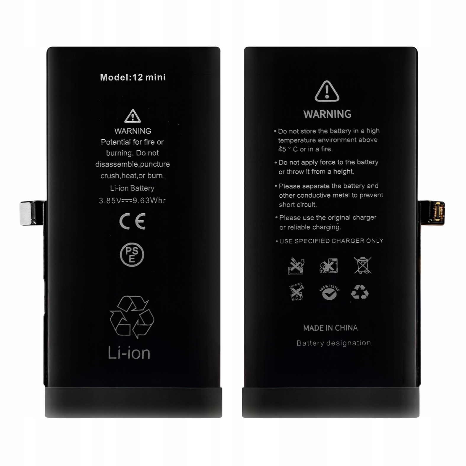 Bateria do iPhone 12 Mini Większa Pojemność 2510 mAh Zestaw NOWACELL