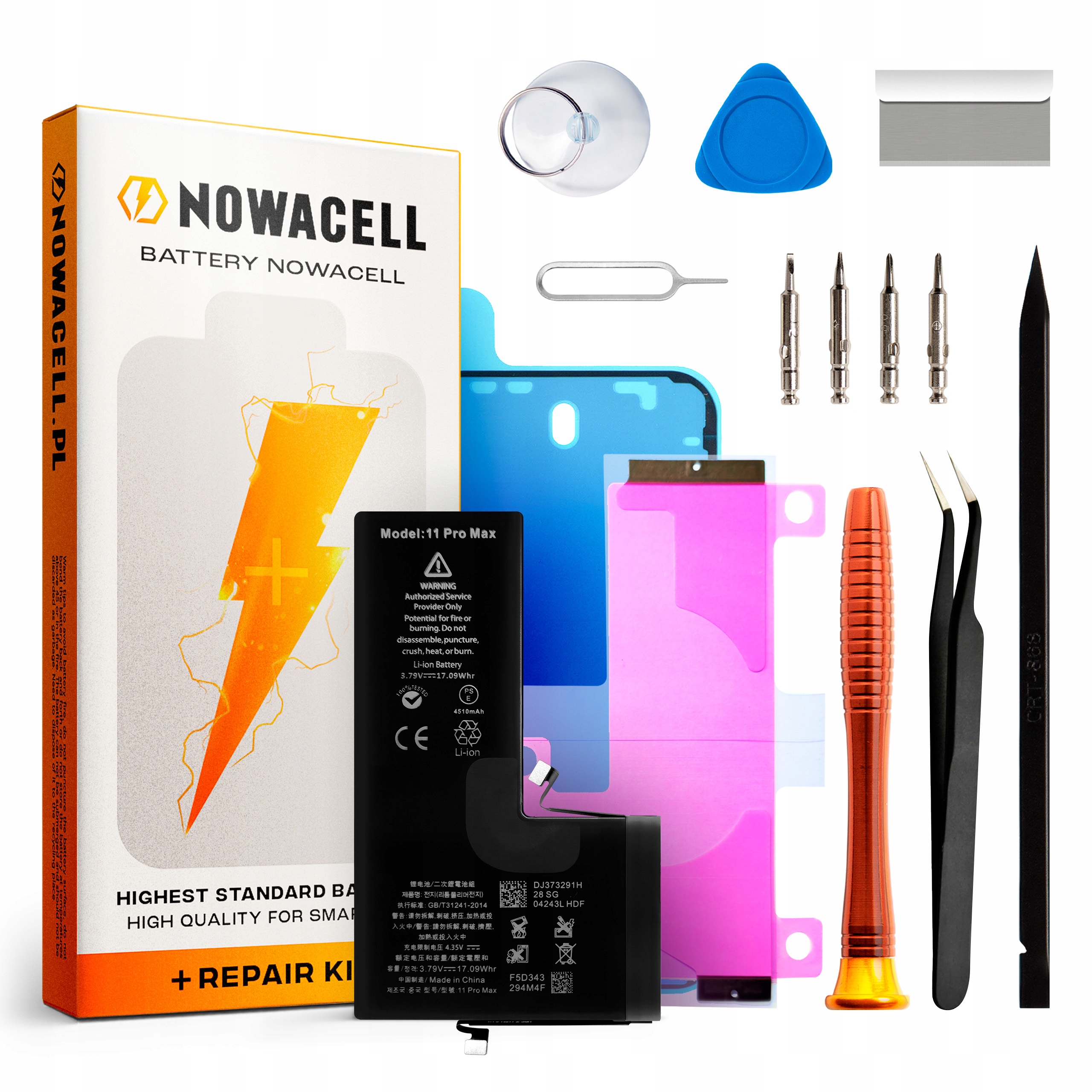 Bateria do iPhone 11 Pro Max Większa Pojemność 4500 mAh Zestaw NOWACELL
