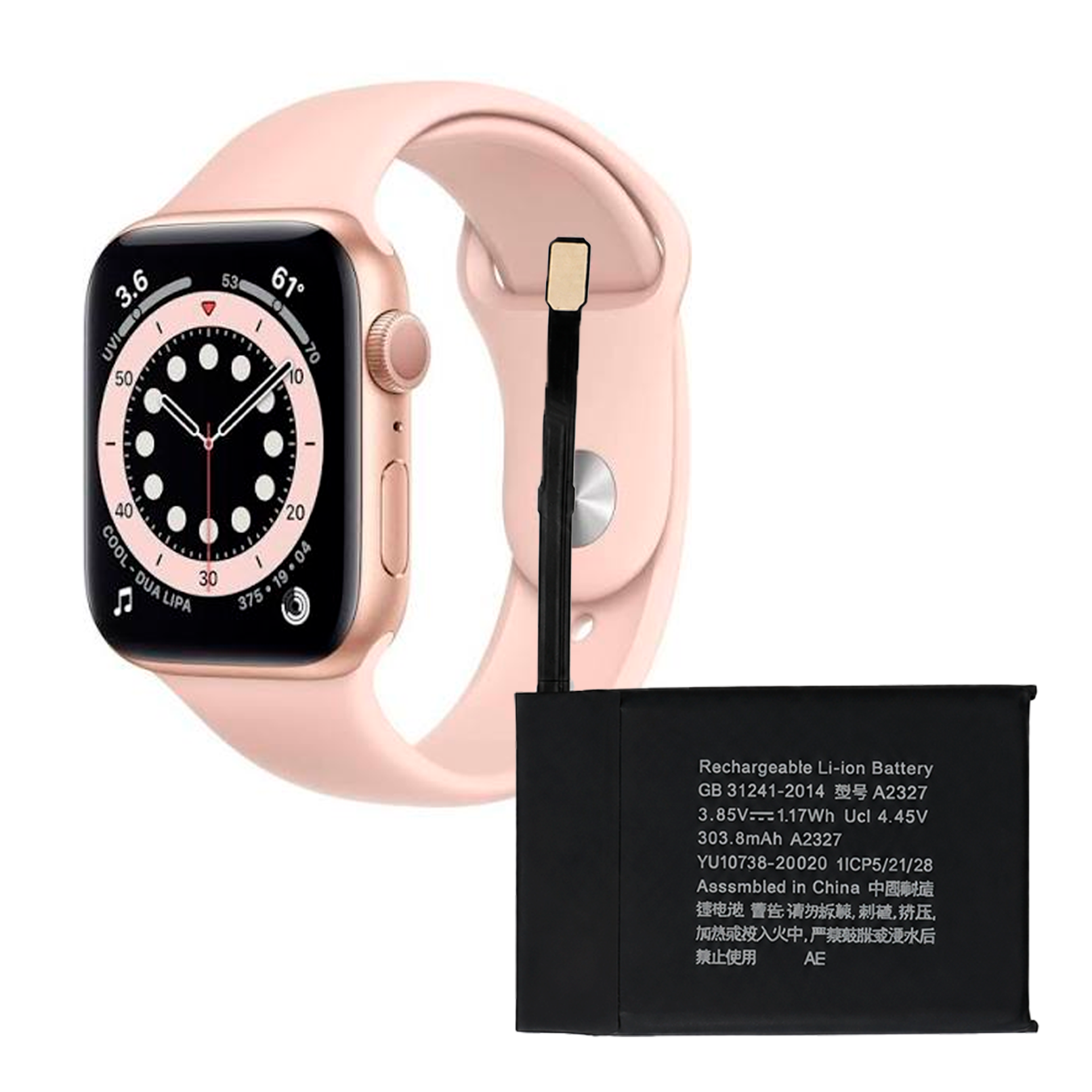 Bateria A2327 do Apple Watch 6 44mm Akumulator 303,8 mAh Świeża produkcja