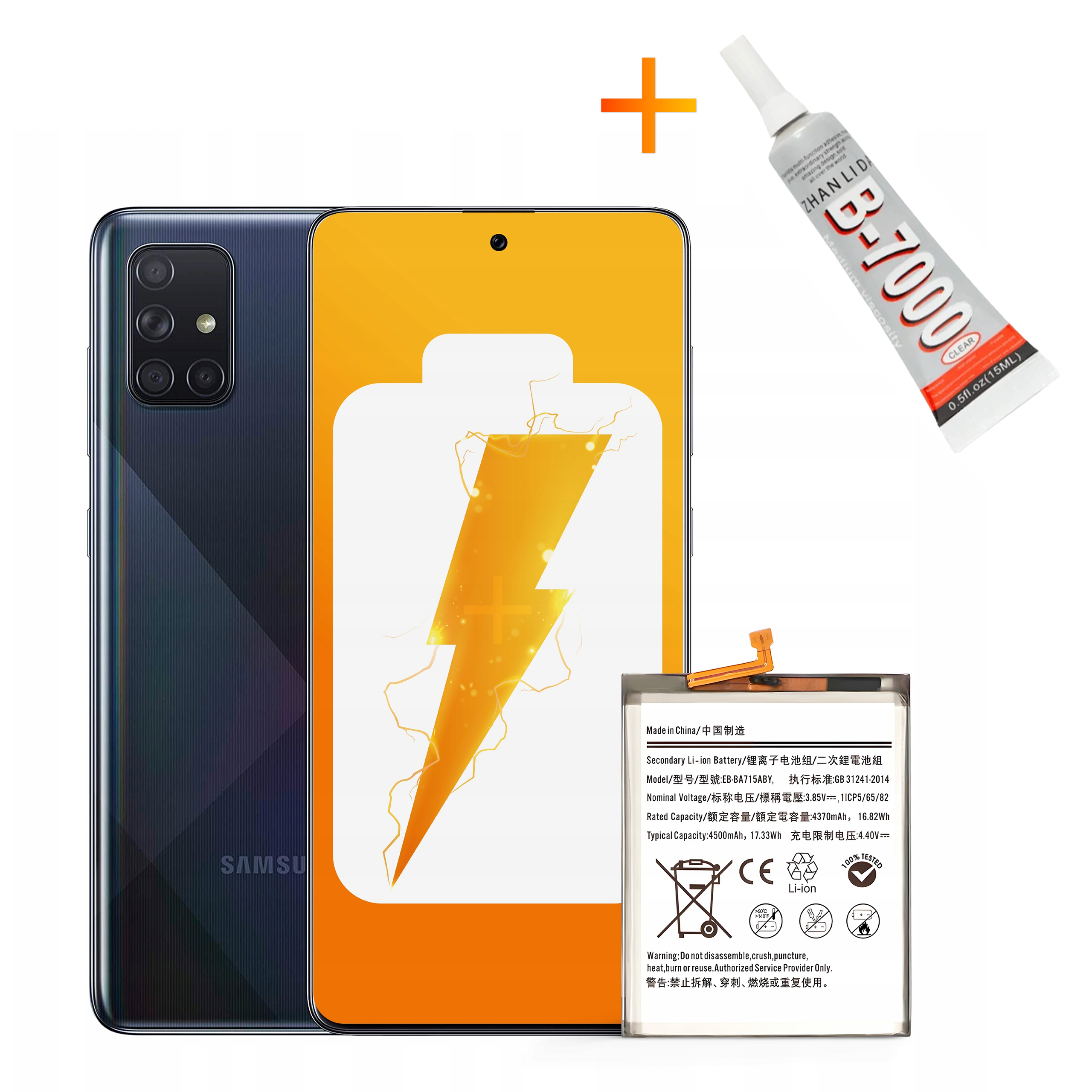 Bateria EB-BA715ABY + KLEJ B7000 do Samsung A71 4G 4500 mAh Akumulator