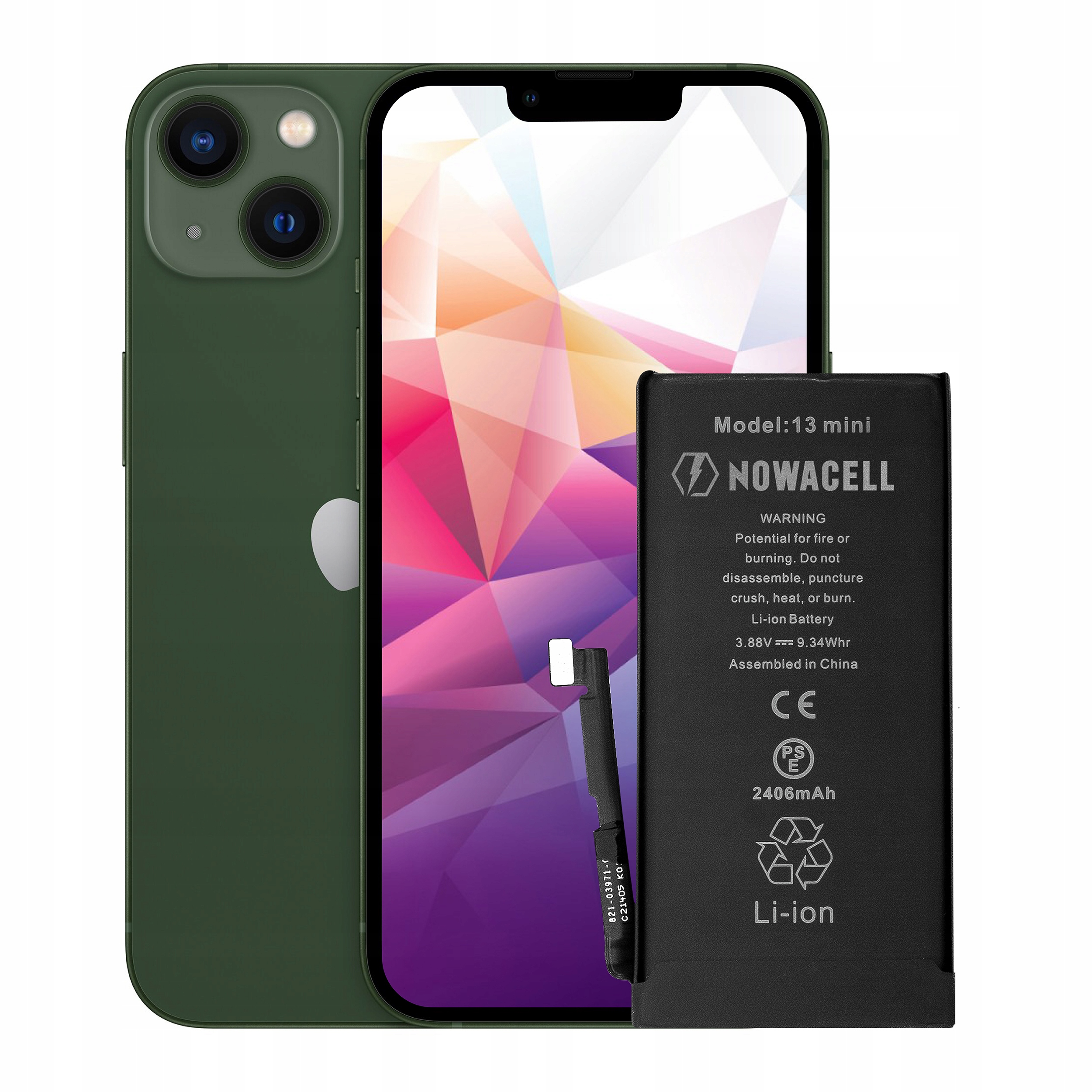 Bateria do iPhone 13 Mini Oryginalna Pojemność 2406 mAh NOWACELL