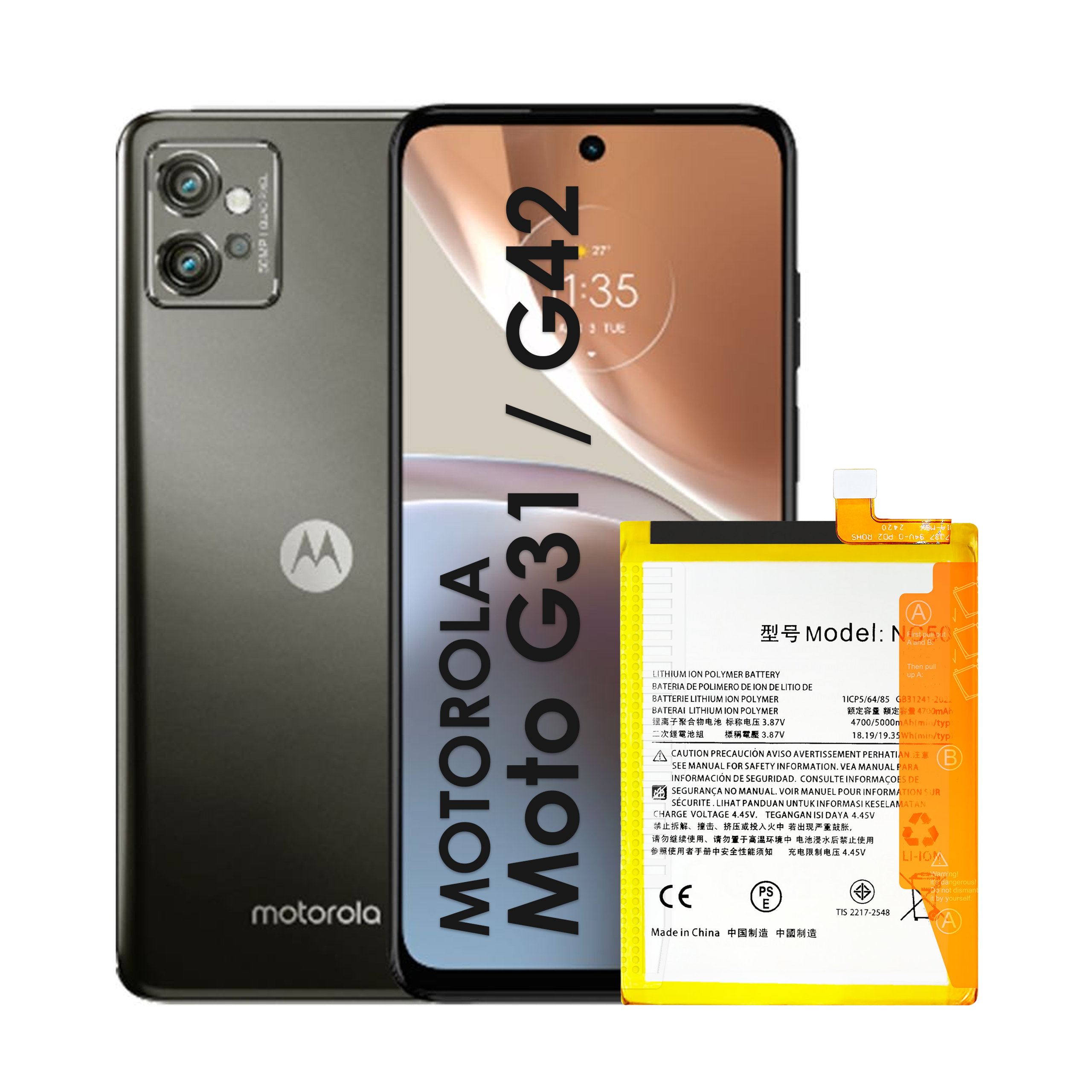 Zestaw Bateria NC50 do Motorola Moto G32 / Moto G41, 5000 mAh, Akumulator