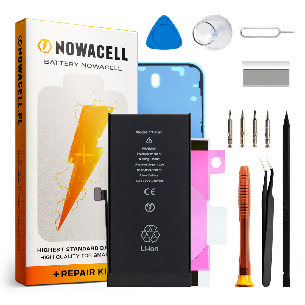 Bateria do iPhone 13 Mini Większa Pojemność 2550 mAh Zestaw NOWACELL